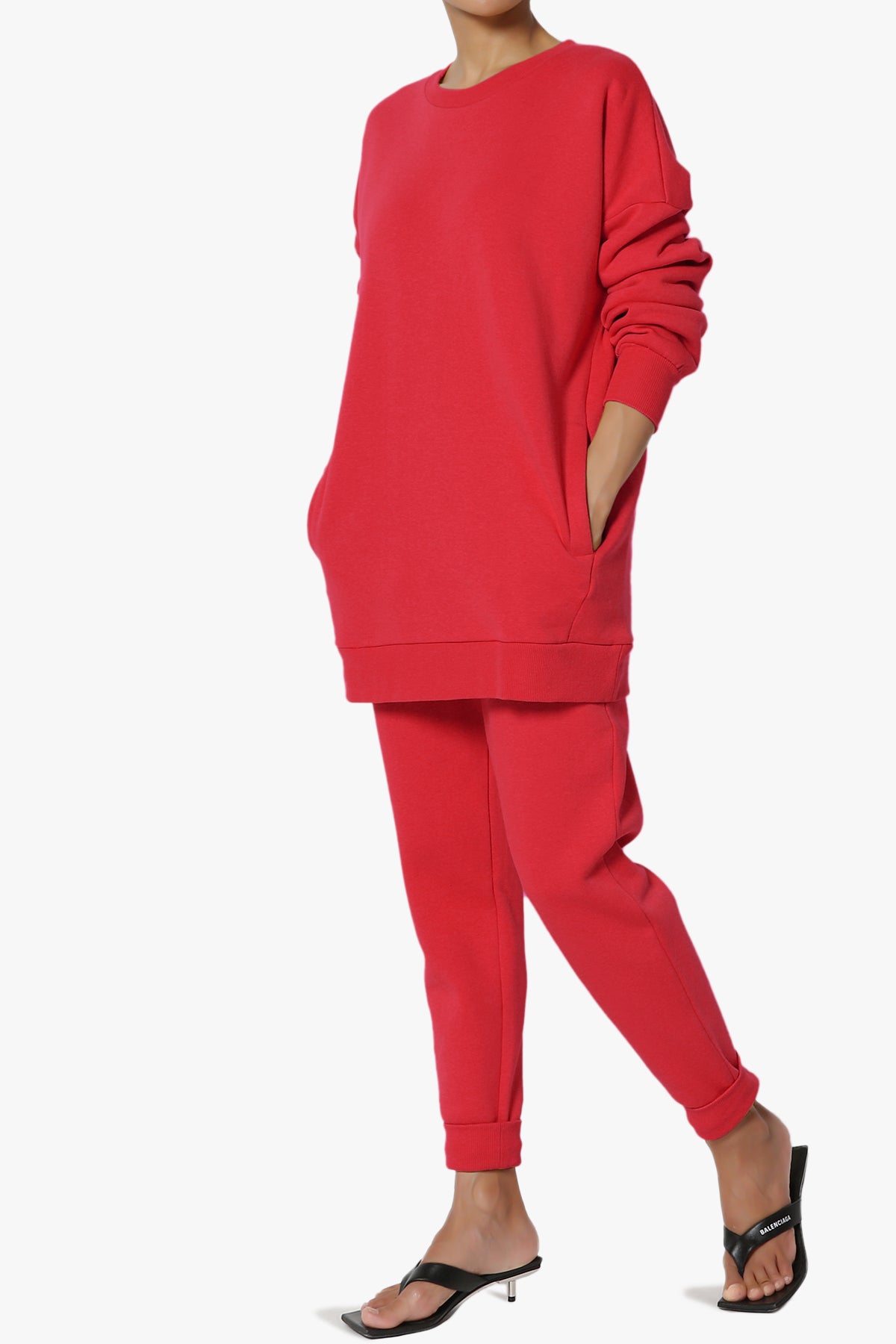 Accie Fleece Pullover & Jogger Set RED_3