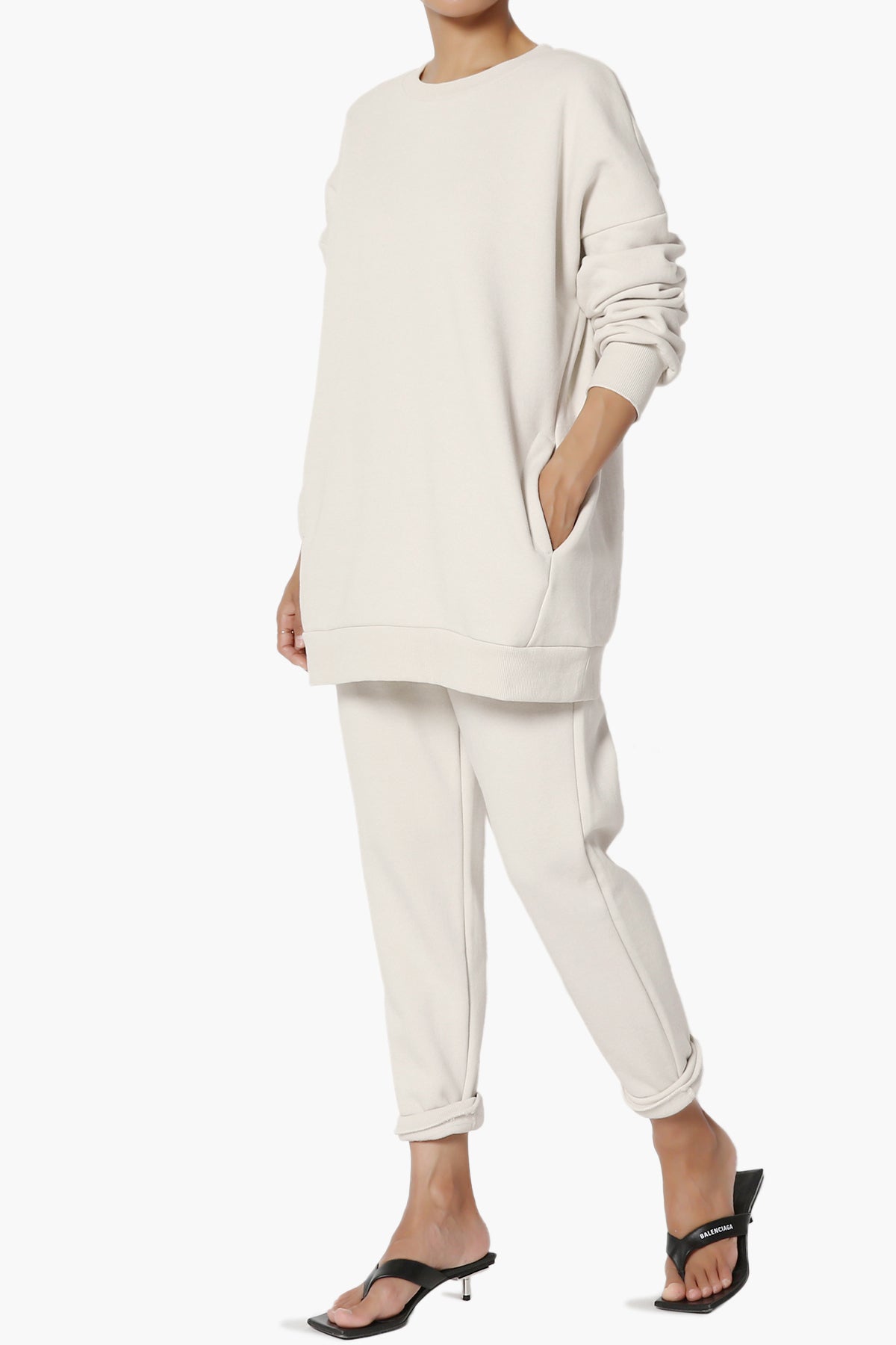 Accie Fleece Pullover & Jogger Set SAND BEIGE_3