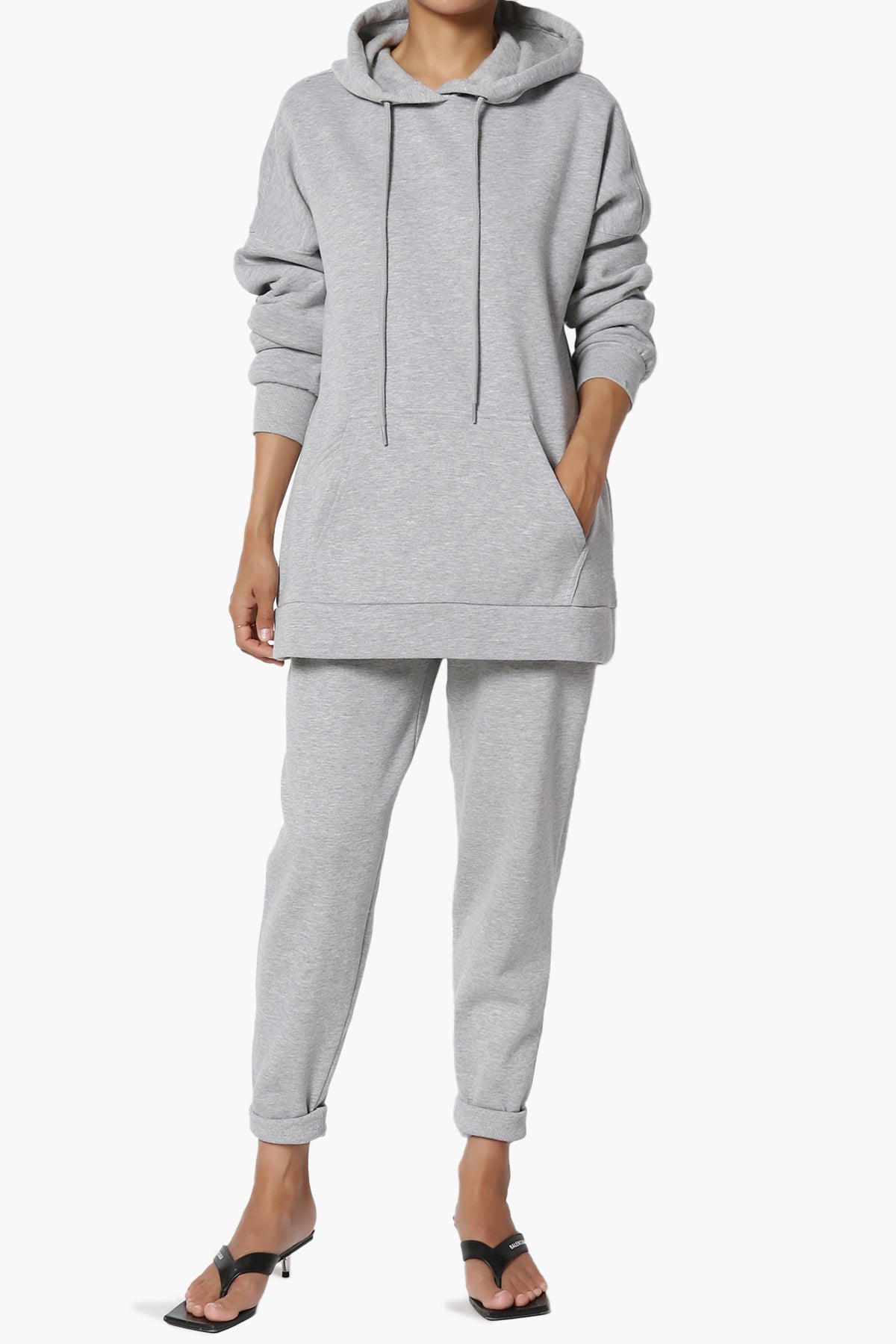 Accie Fleece Hoodie & Jogger Set HEATHER GREY_1