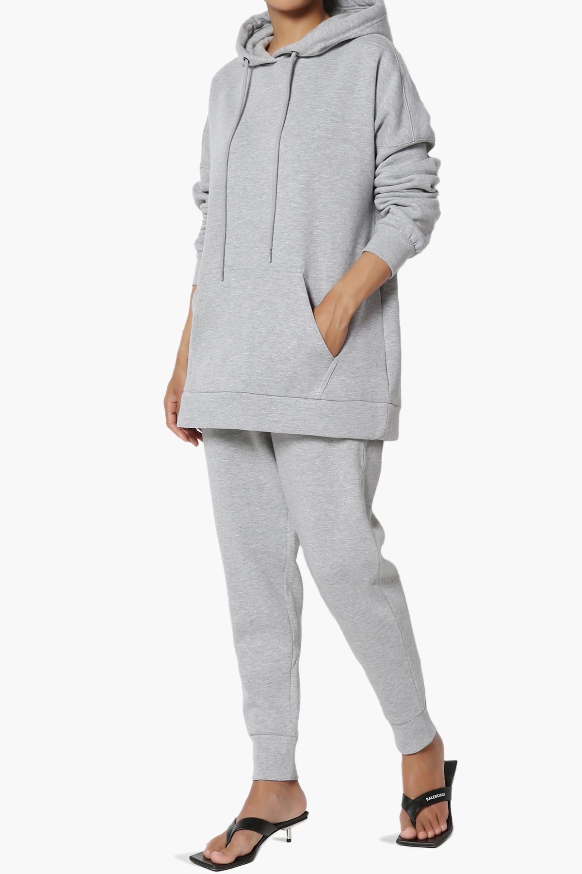 Accie Fleece Hoodie & Jogger Set HEATHER GREY_3