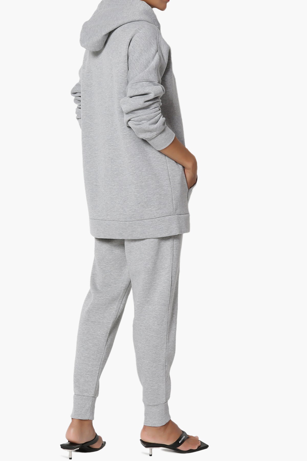 Accie Fleece Hoodie & Jogger Set HEATHER GREY_4