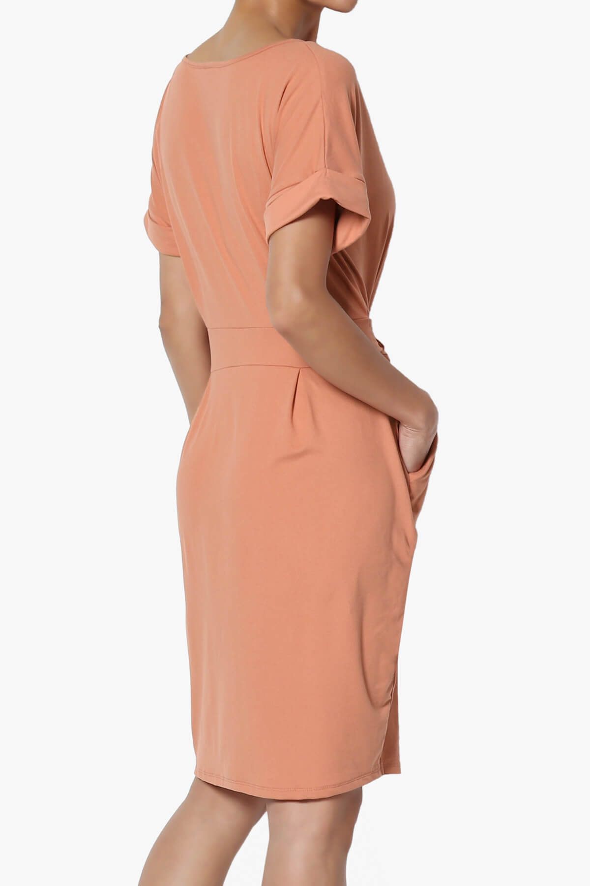 Pennie Tie Waist DTY Jersey Dress BUTTER ORANGE_4