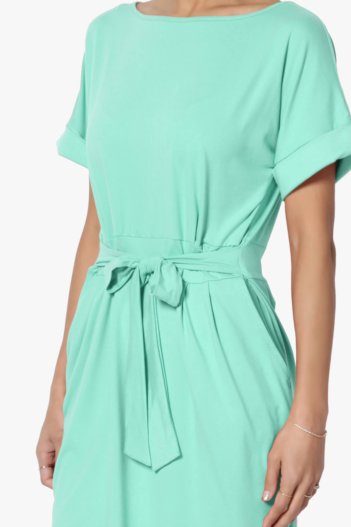 Pennie Tie Waist DTY Jersey Dress MINT_5