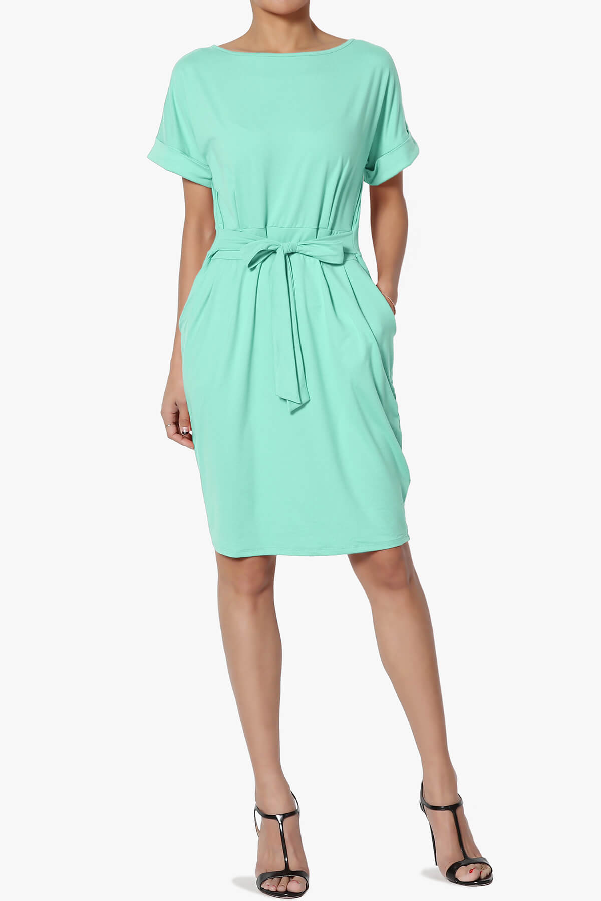 Pennie Tie Waist DTY Jersey Dress MINT_6