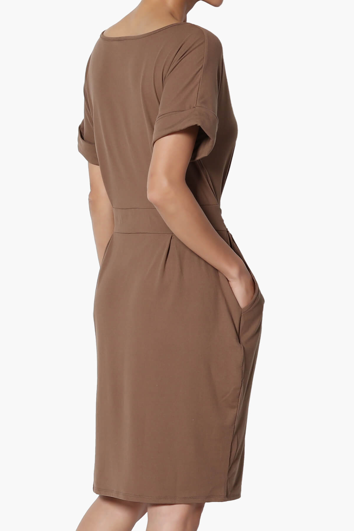 Pennie Tie Waist DTY Jersey Dress MOCHA_4