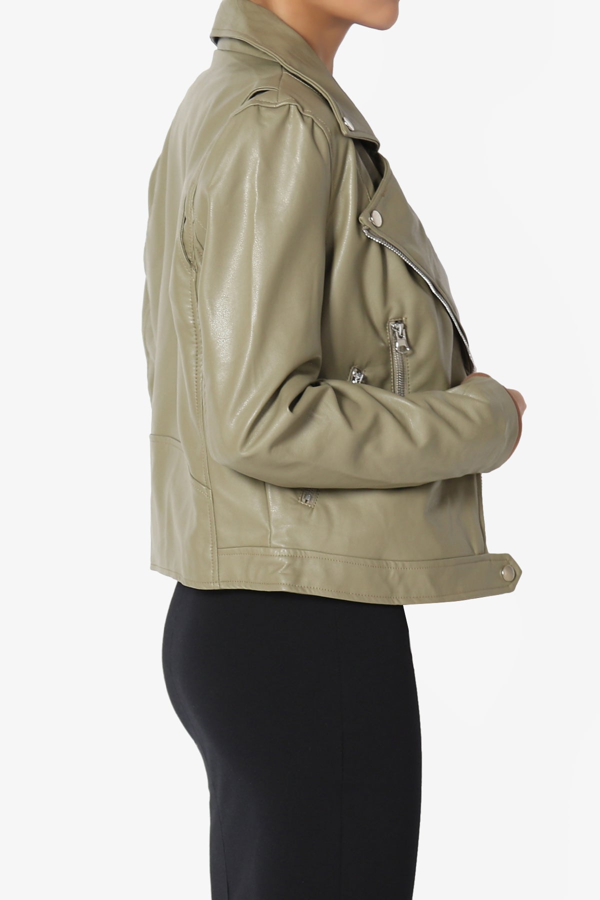 Tahani Faux Leather Biker Jacket