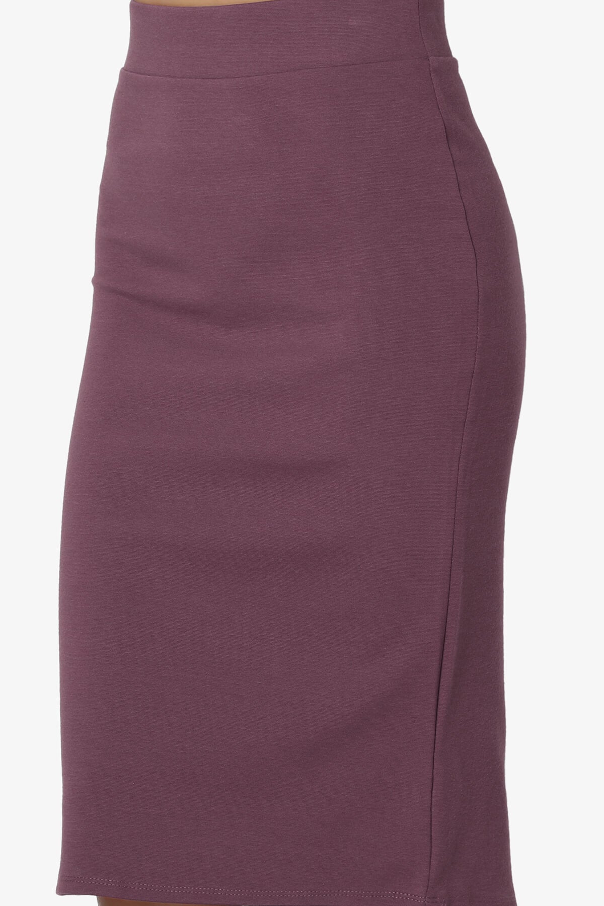 Gisele Ponte Basic Knee Pnecil Skirt DUSTY PLUM_5