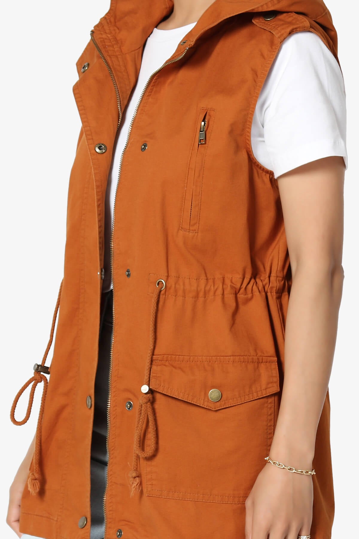 Paislee Loose Fit Utility Vest ALMOND_5
