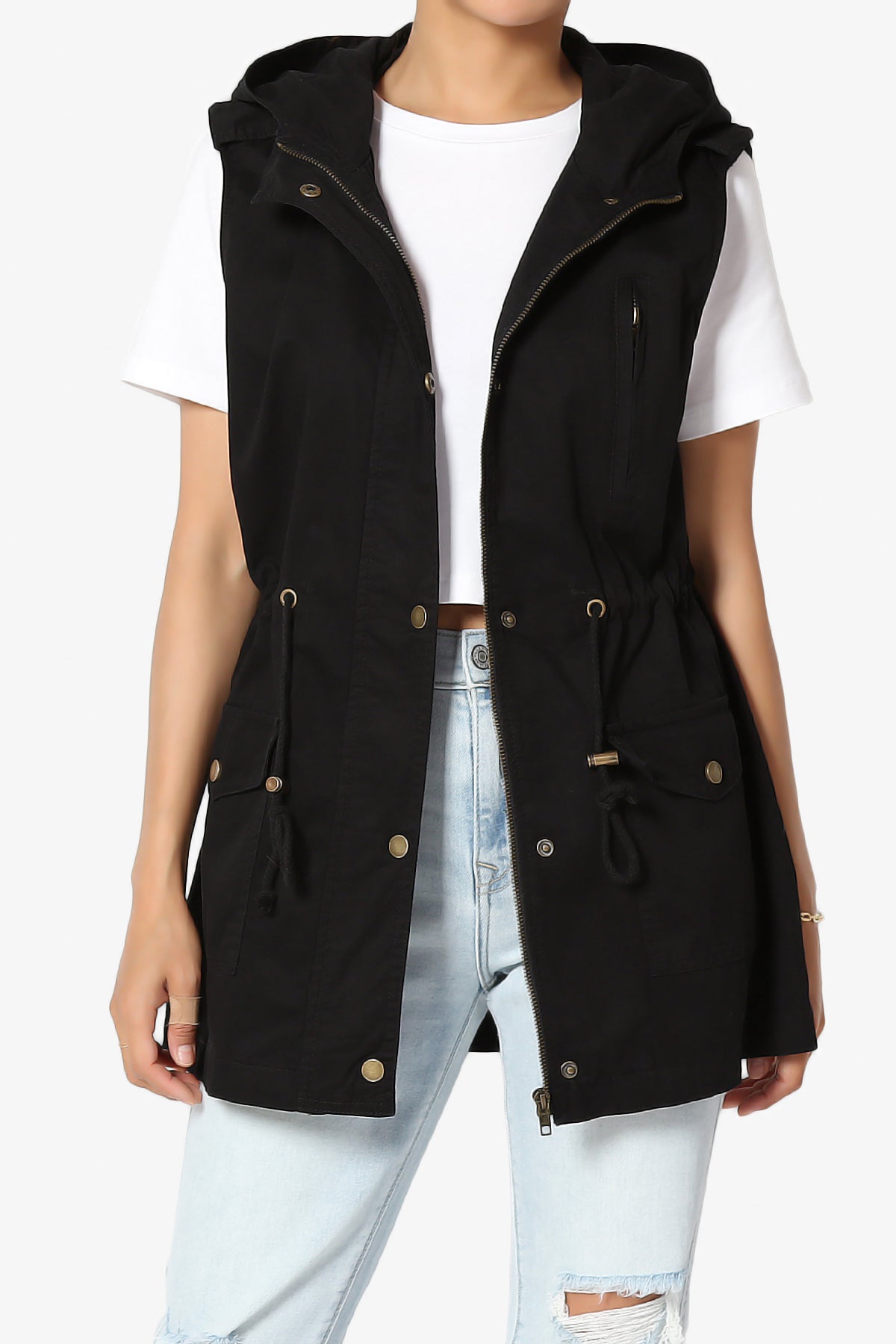 Paislee Loose Fit Utility Vest BLACK_1