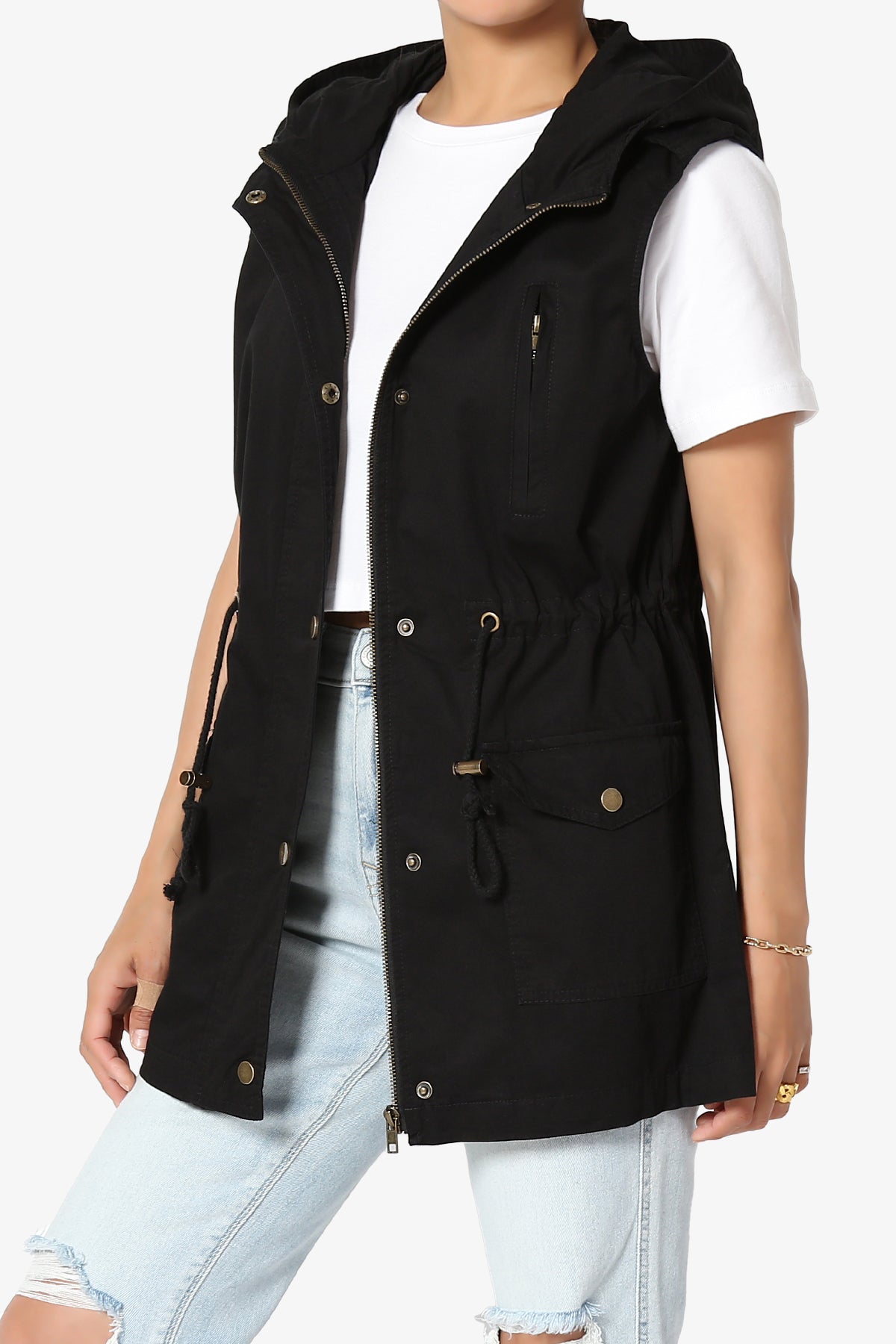 Paislee Loose Fit Utility Vest BLACK_3