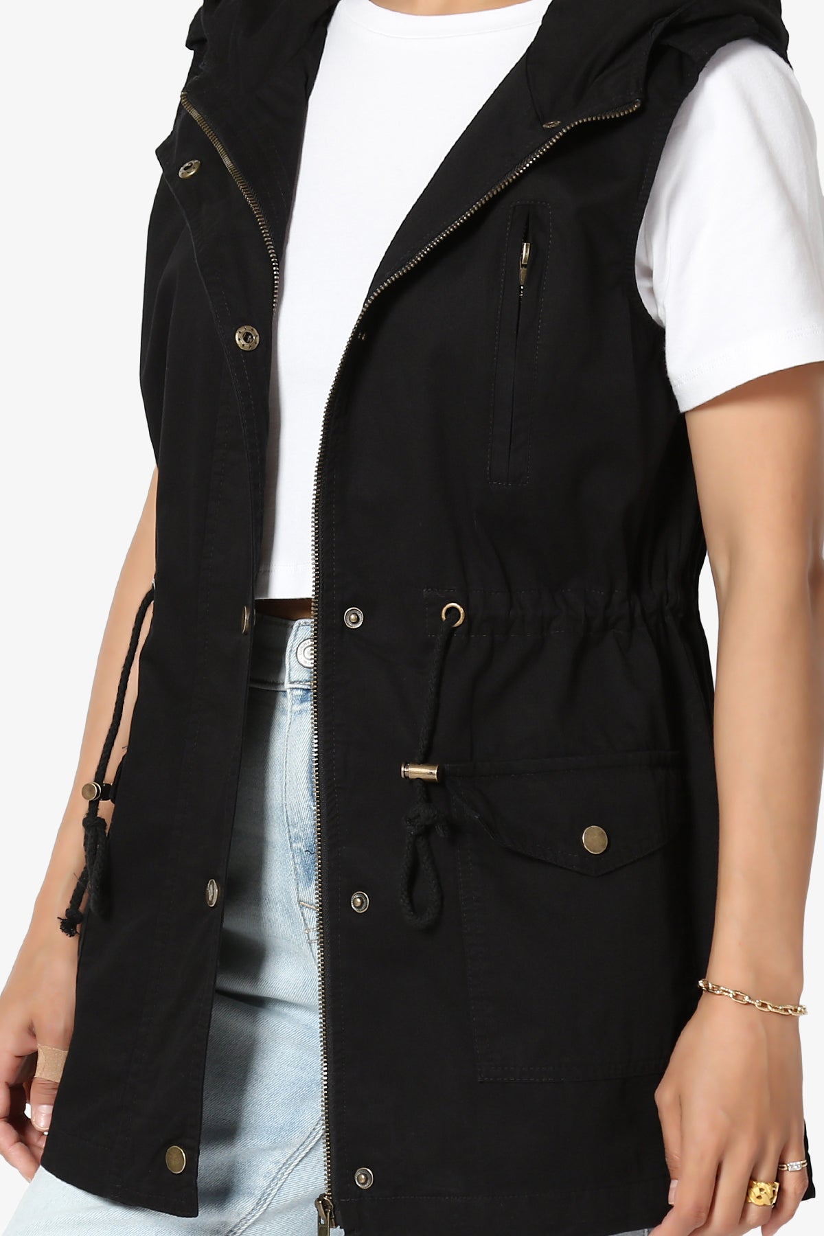 Paislee Loose Fit Utility Vest BLACK_5