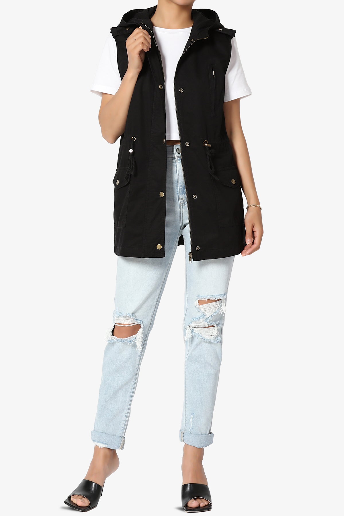 Paislee Loose Fit Utility Vest BLACK_6