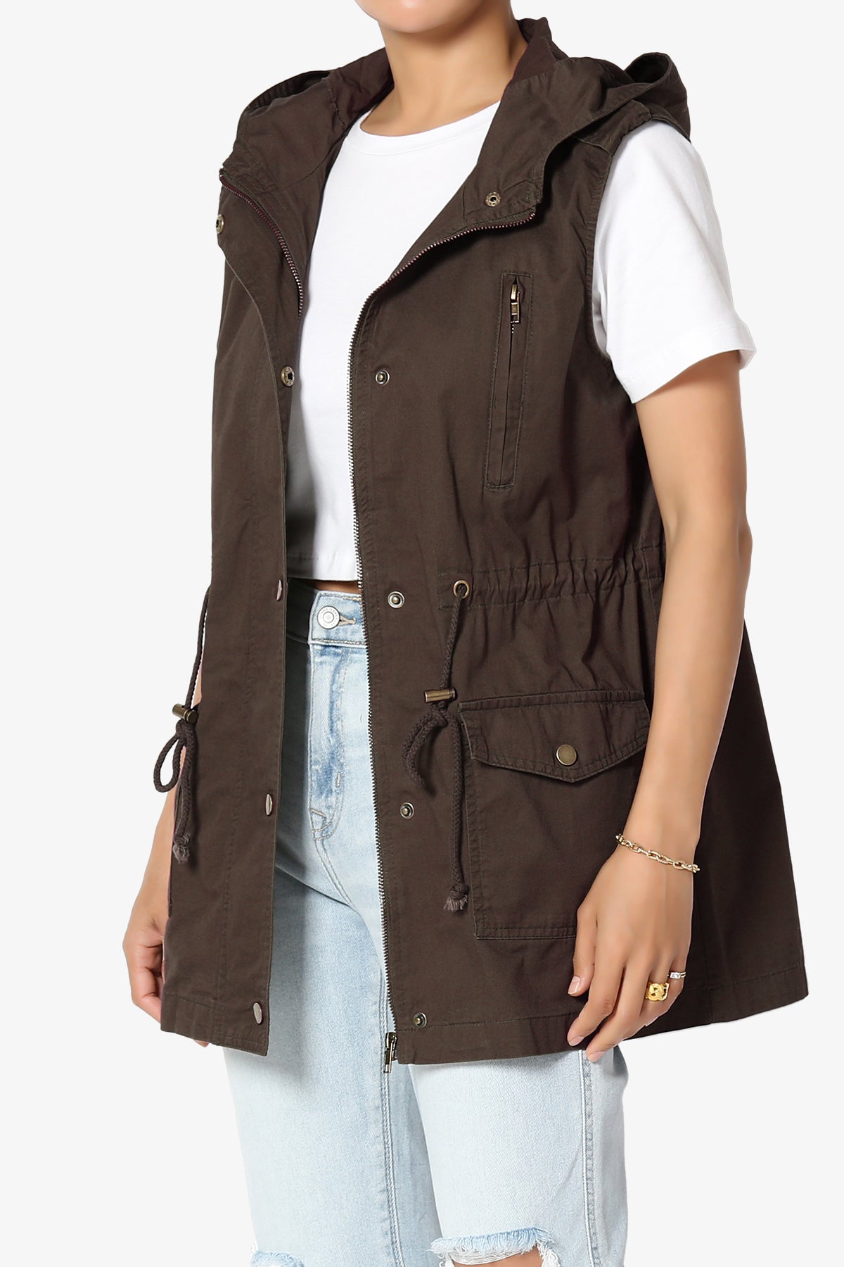 Paislee Loose Fit Utility Vest BROWN_3