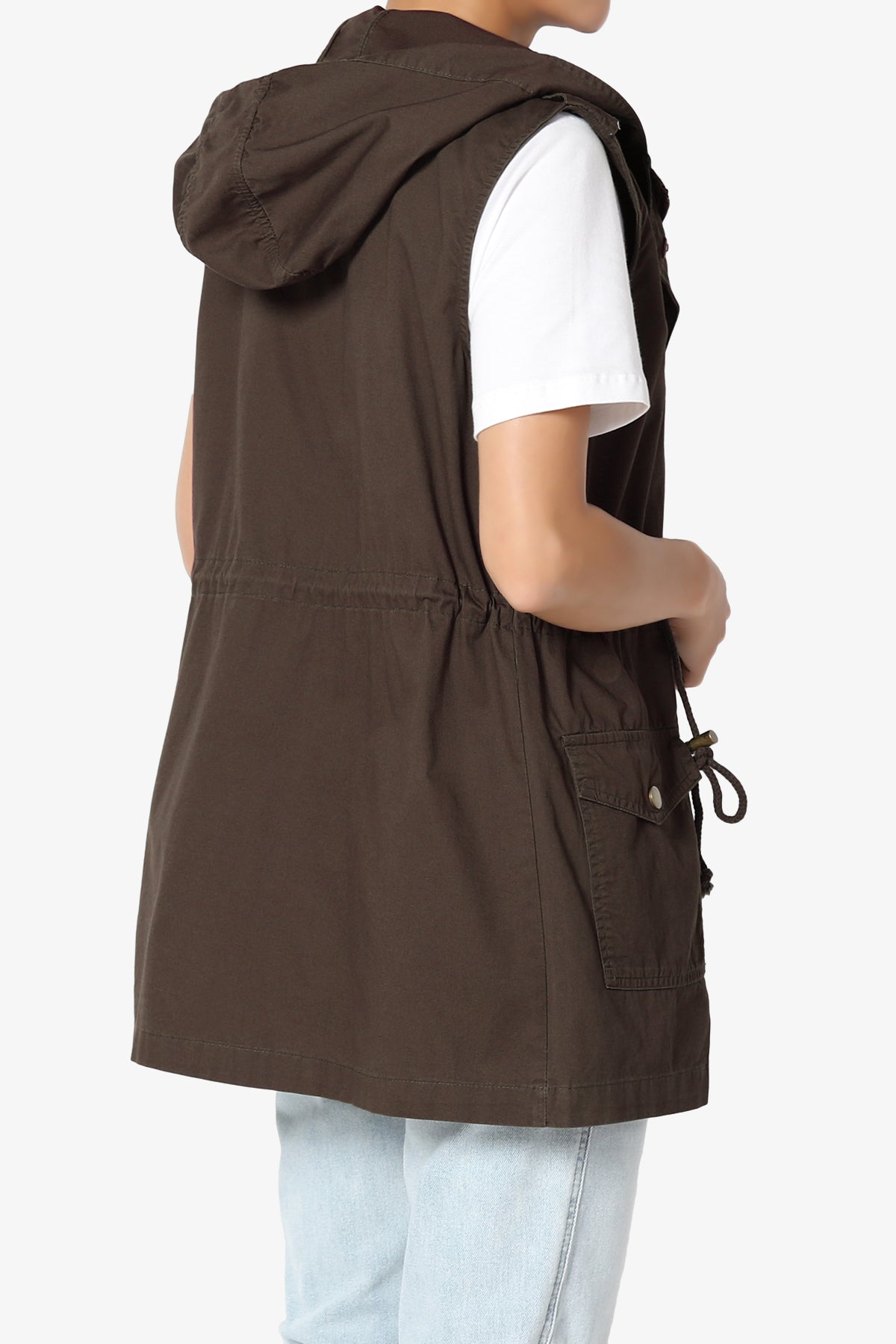 Paislee Loose Fit Utility Vest BROWN_4