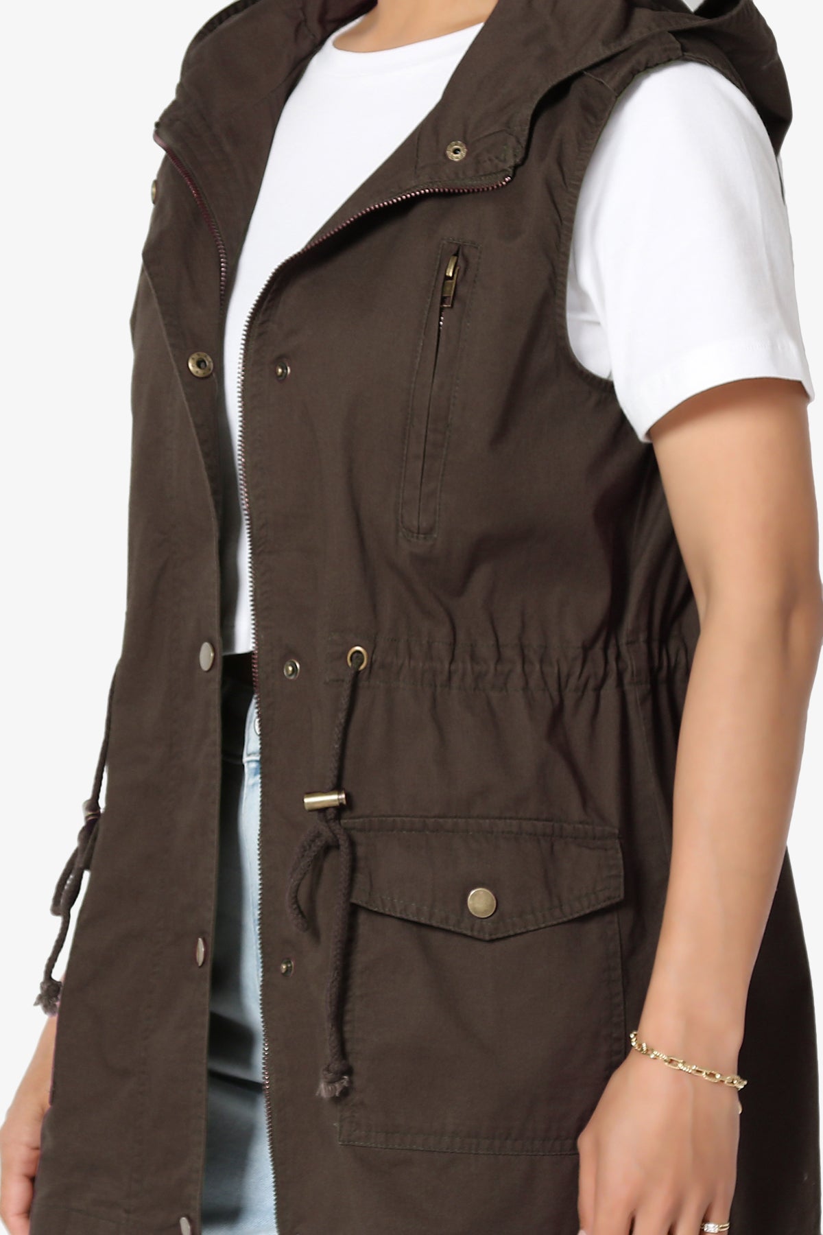 Paislee Loose Fit Utility Vest BROWN_5