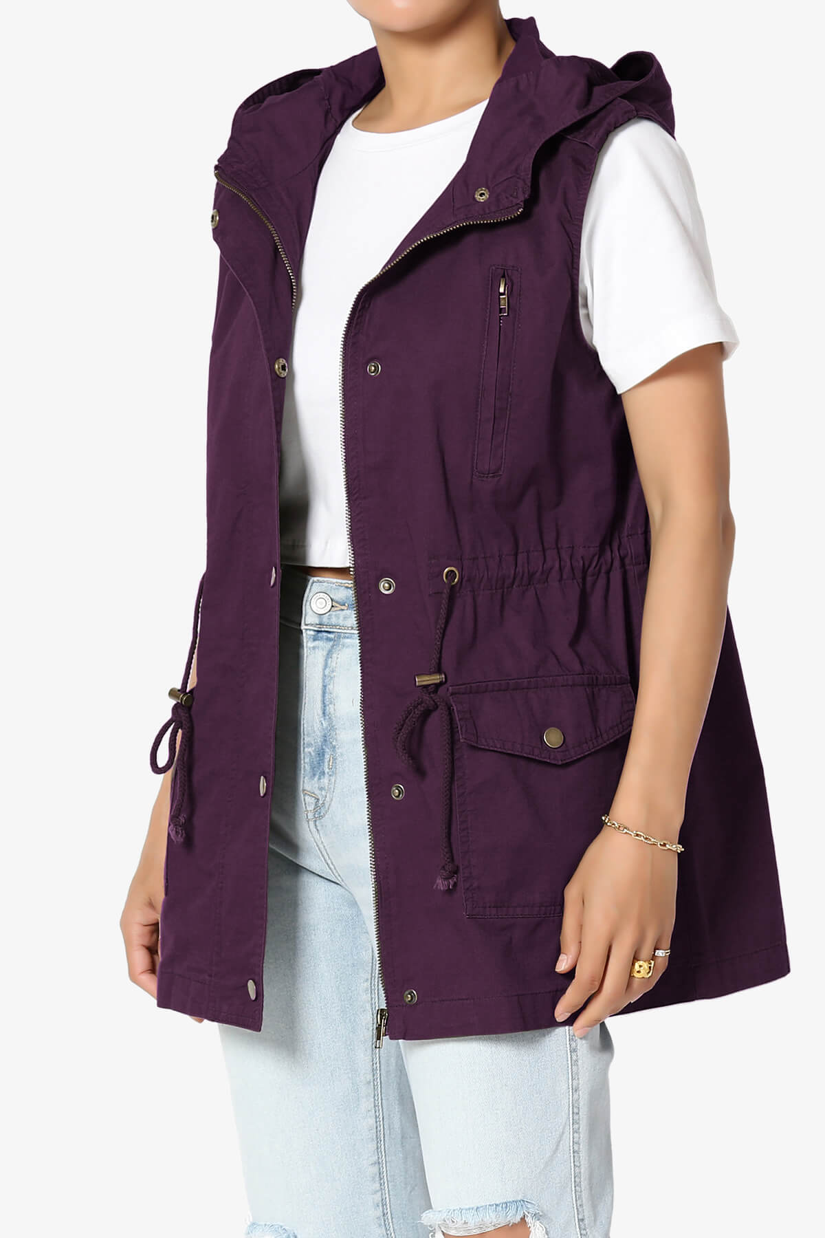 Paislee Loose Fit Utility Vest DARK PLUM_3