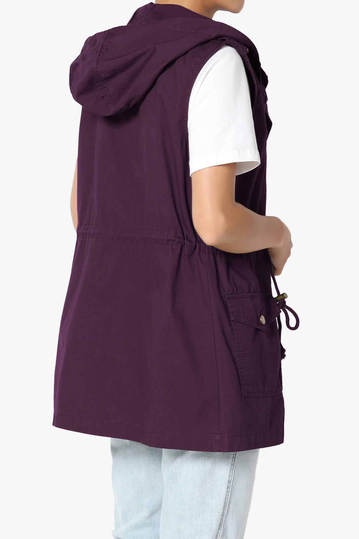 Paislee Loose Fit Utility Vest DARK PLUM_4