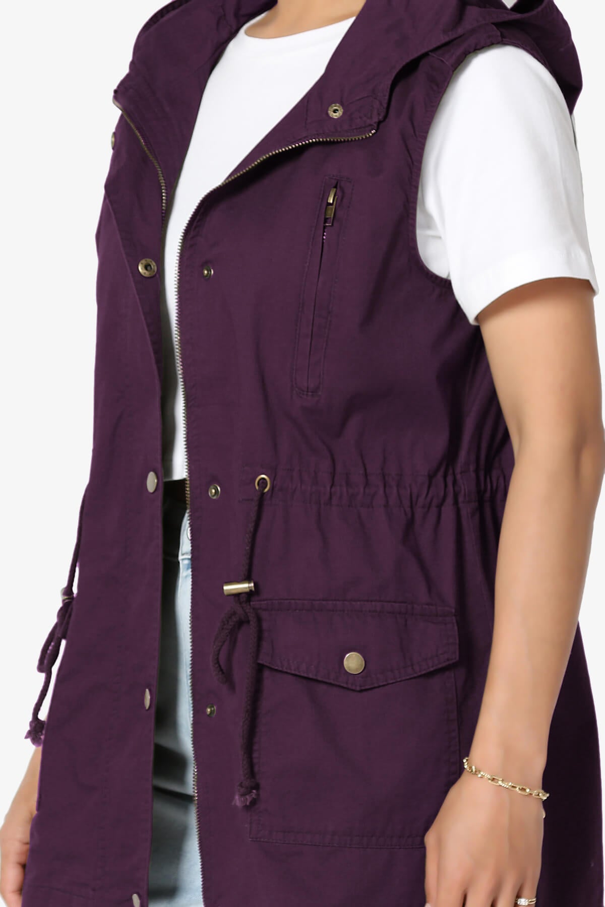 Paislee Loose Fit Utility Vest DARK PLUM_5