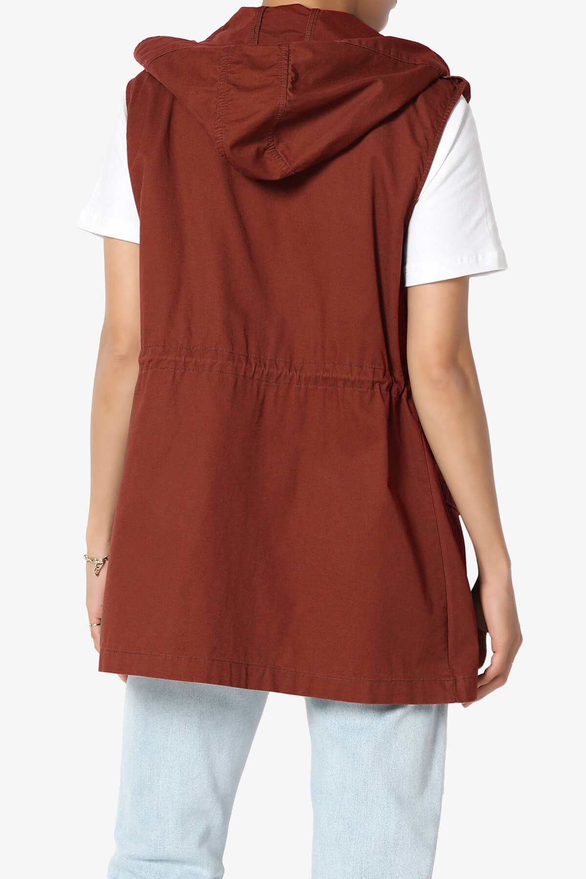 Paislee Loose Fit Utility Vest DARK RUST_2