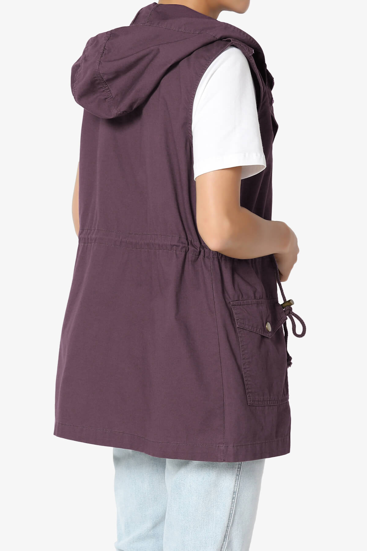 Paislee Loose Fit Utility Vest DUSTY PLUM_4