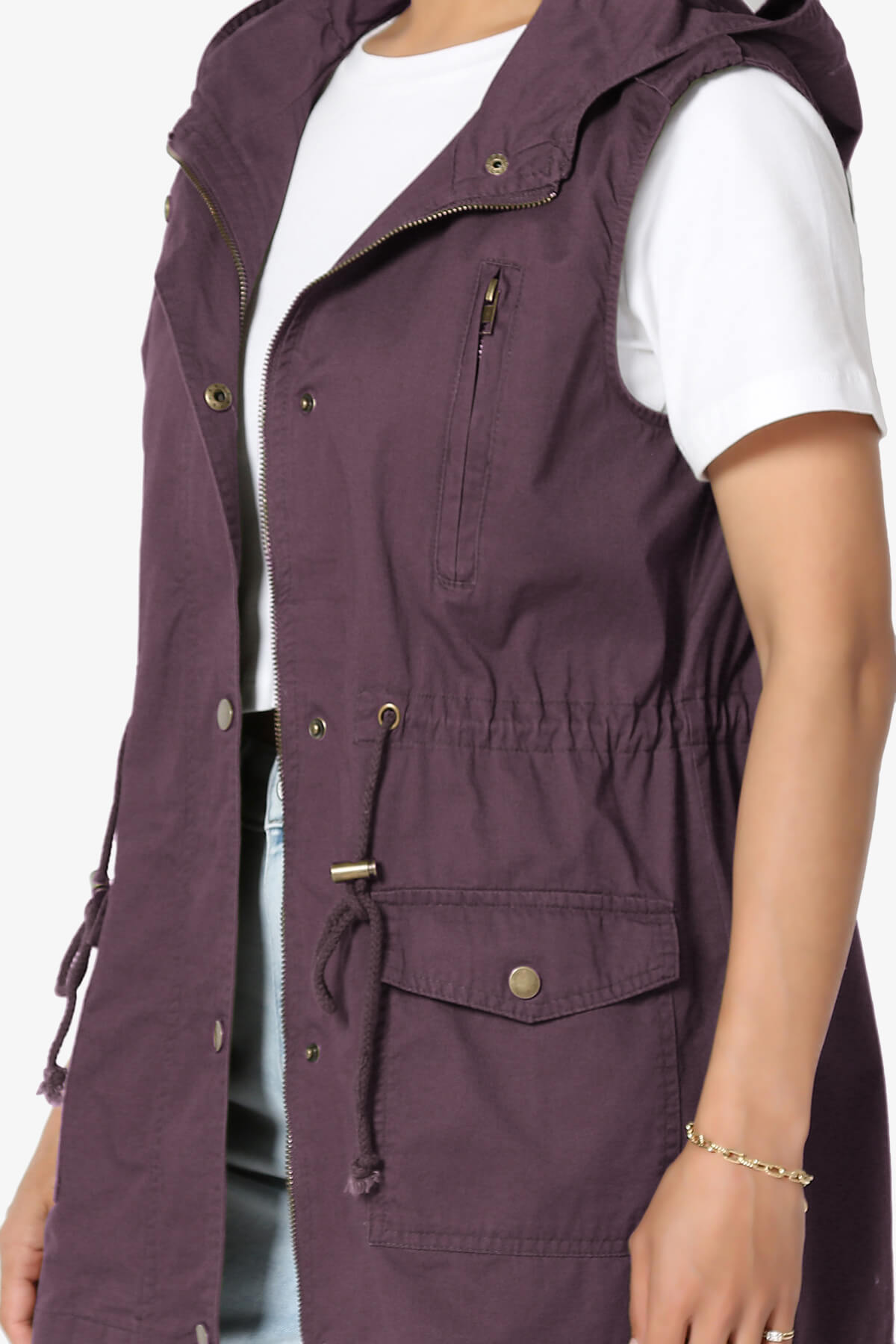 Paislee Loose Fit Utility Vest DUSTY PLUM_5