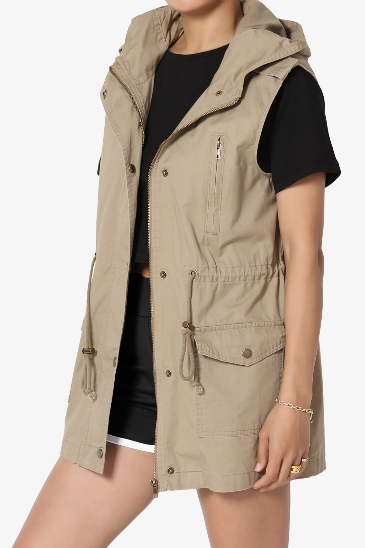Paislee Loose Fit Utility Vest LIGHT MOCHA_3