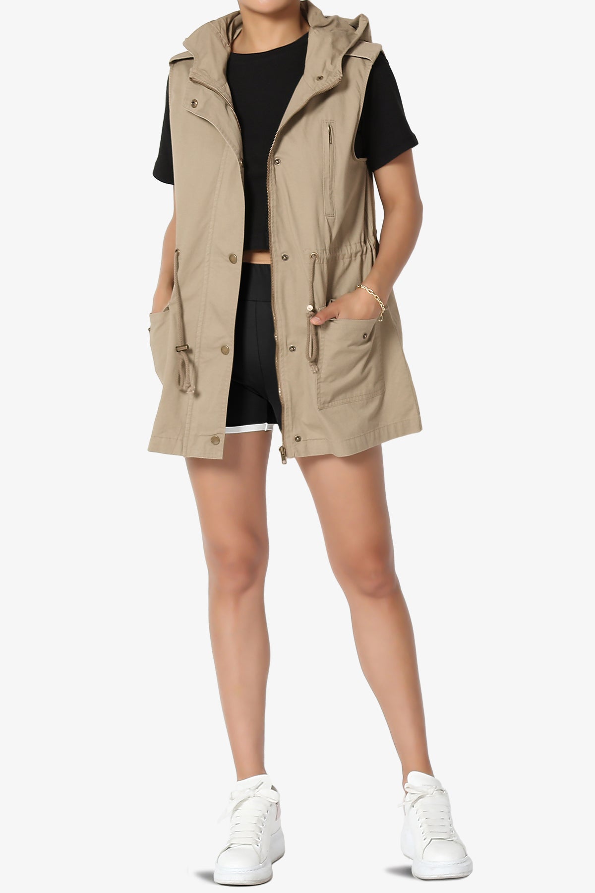 Paislee Loose Fit Utility Vest LIGHT MOCHA_6