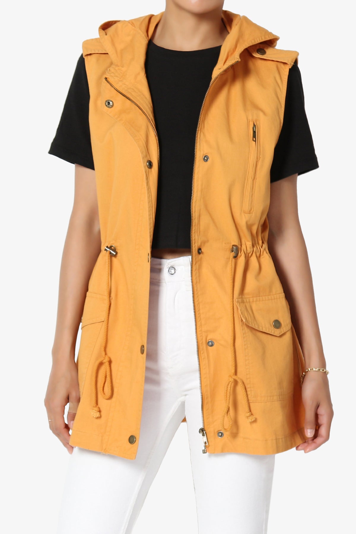 Paislee Loose Fit Utility Vest MUSTARD_1