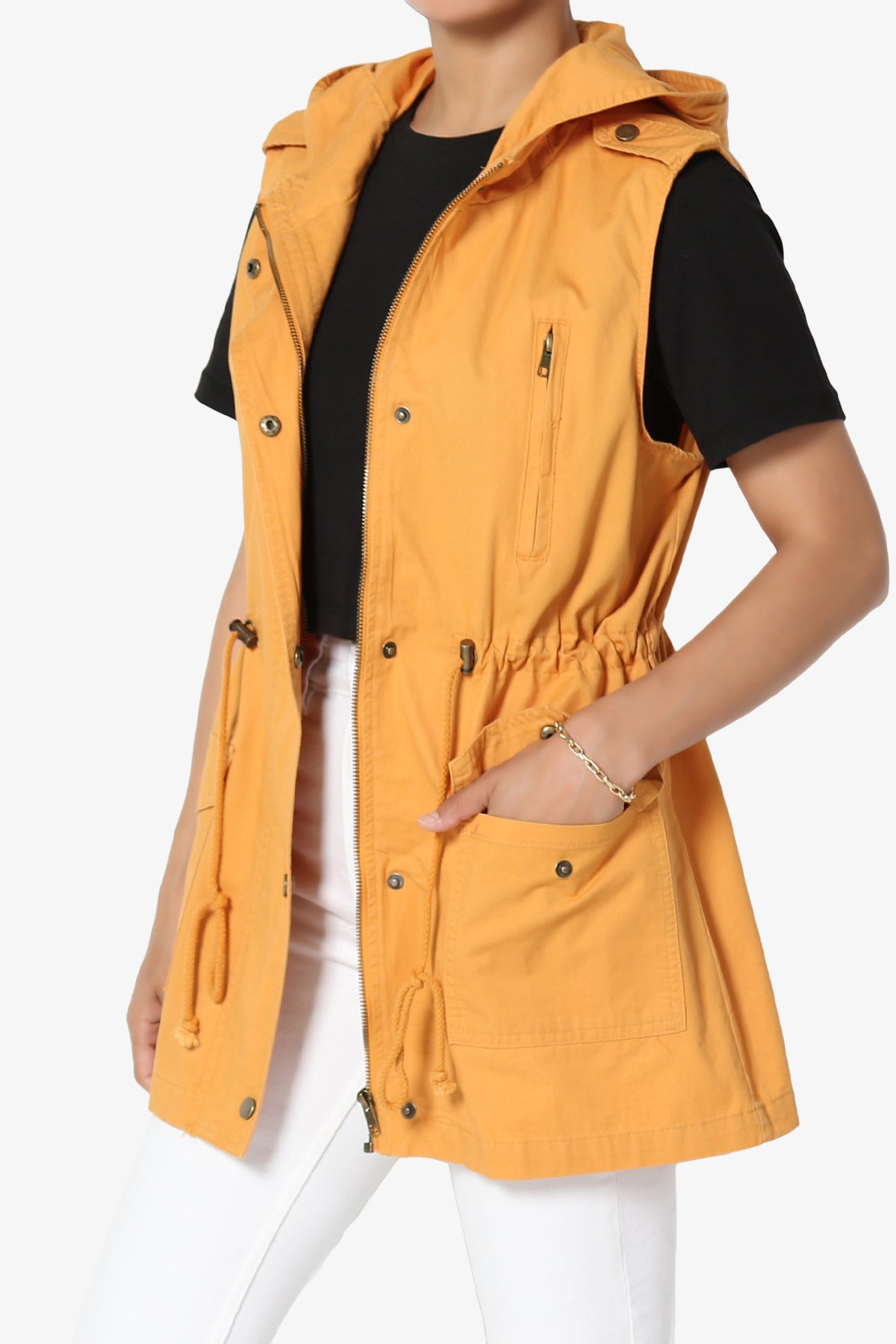 Paislee Loose Fit Utility Vest MUSTARD_3