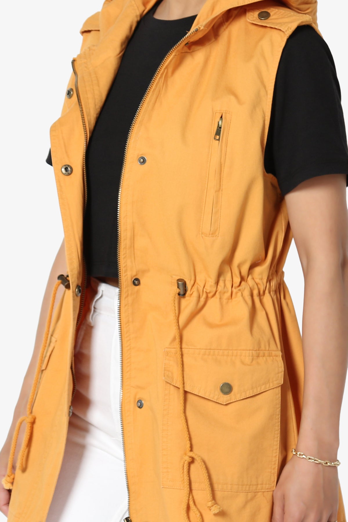 Paislee Loose Fit Utility Vest MUSTARD_5