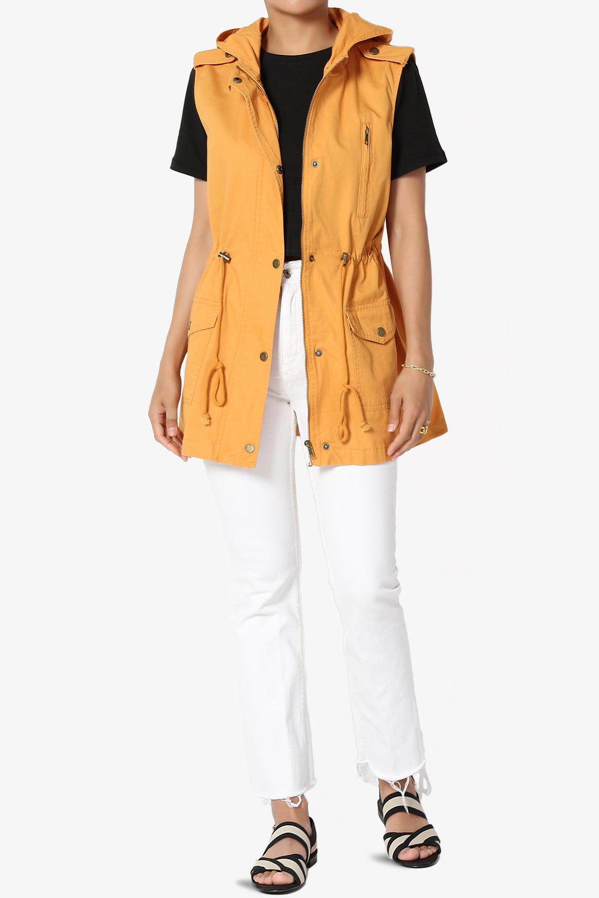 Paislee Loose Fit Utility Vest MUSTARD_6