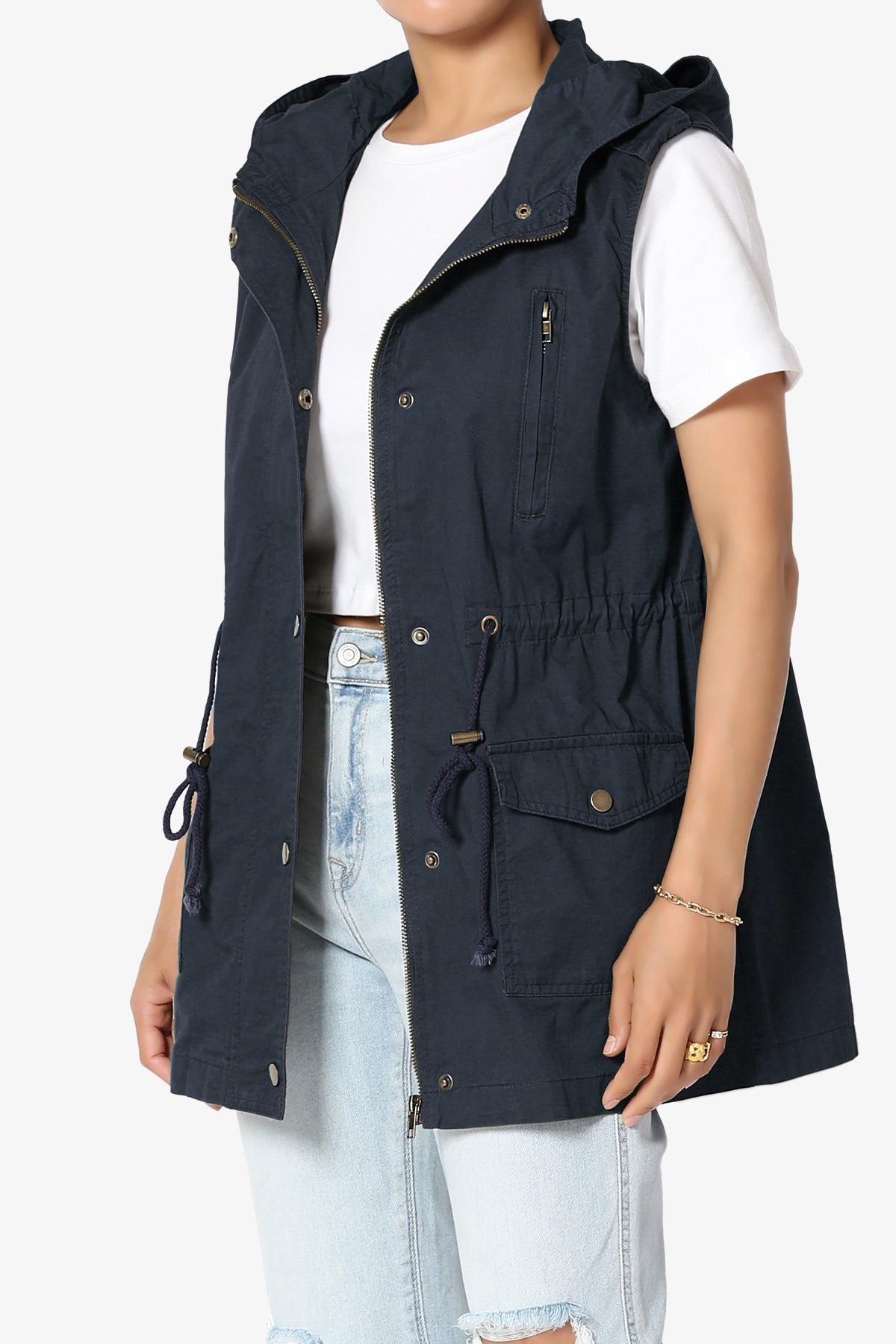 Paislee Loose Fit Utility Vest NAVY_3