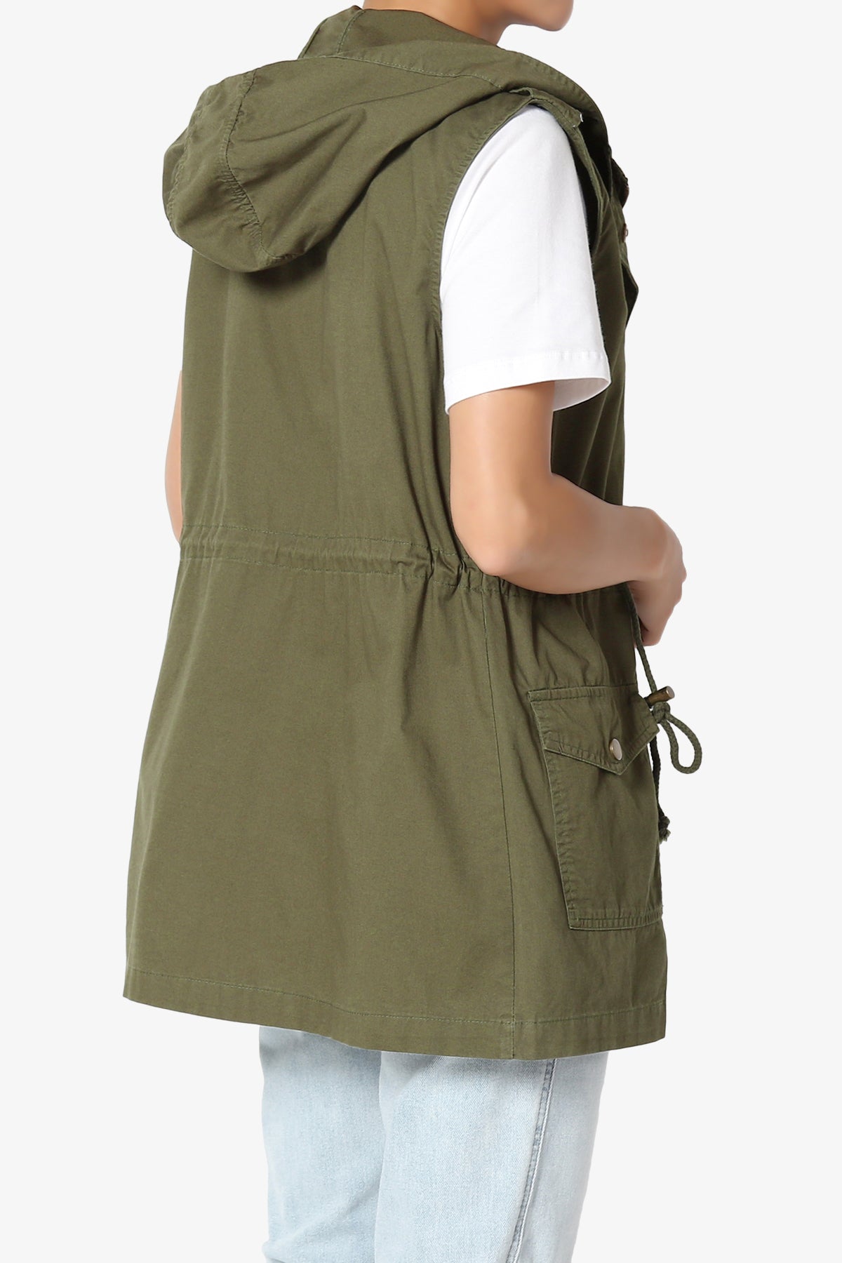 Paislee Loose Fit Utility Vest OLIVE KHAKI_4
