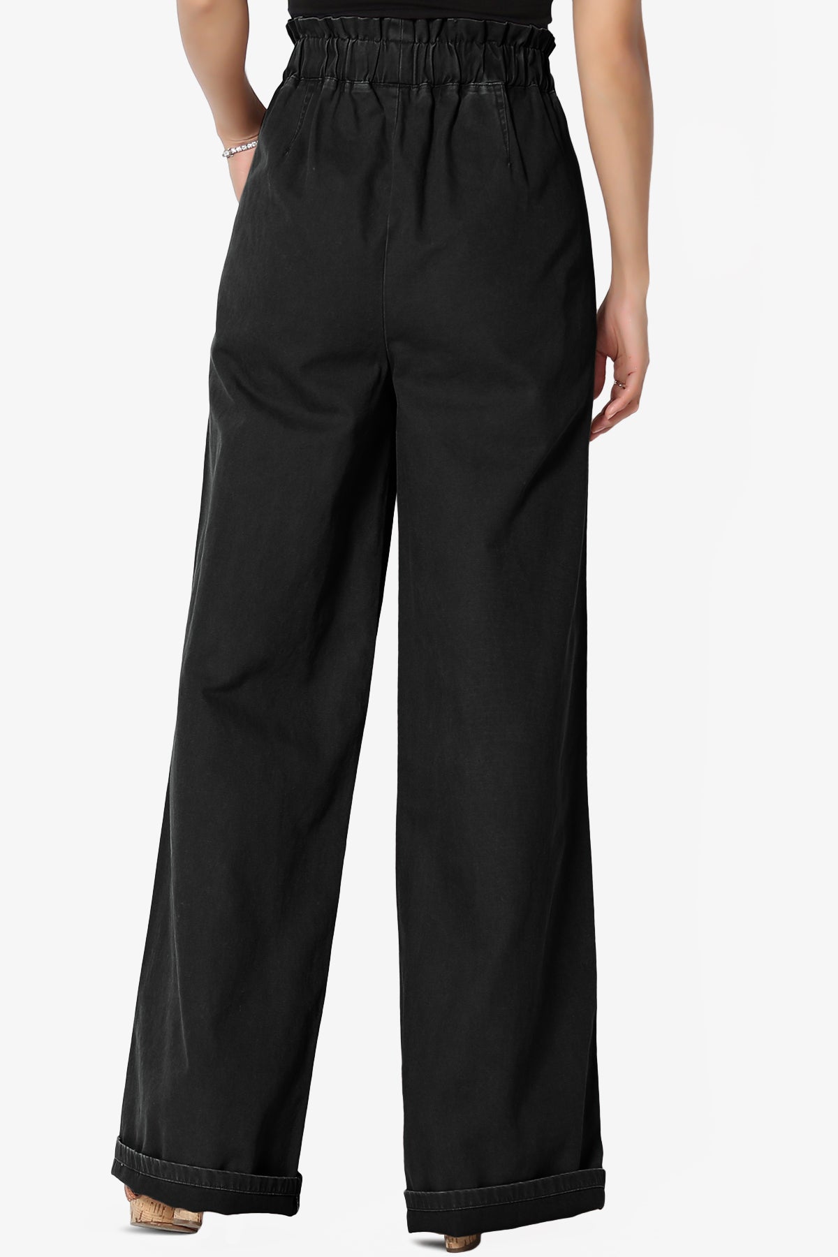 Fateful Washed Twill High Waist Wide Leg Pants