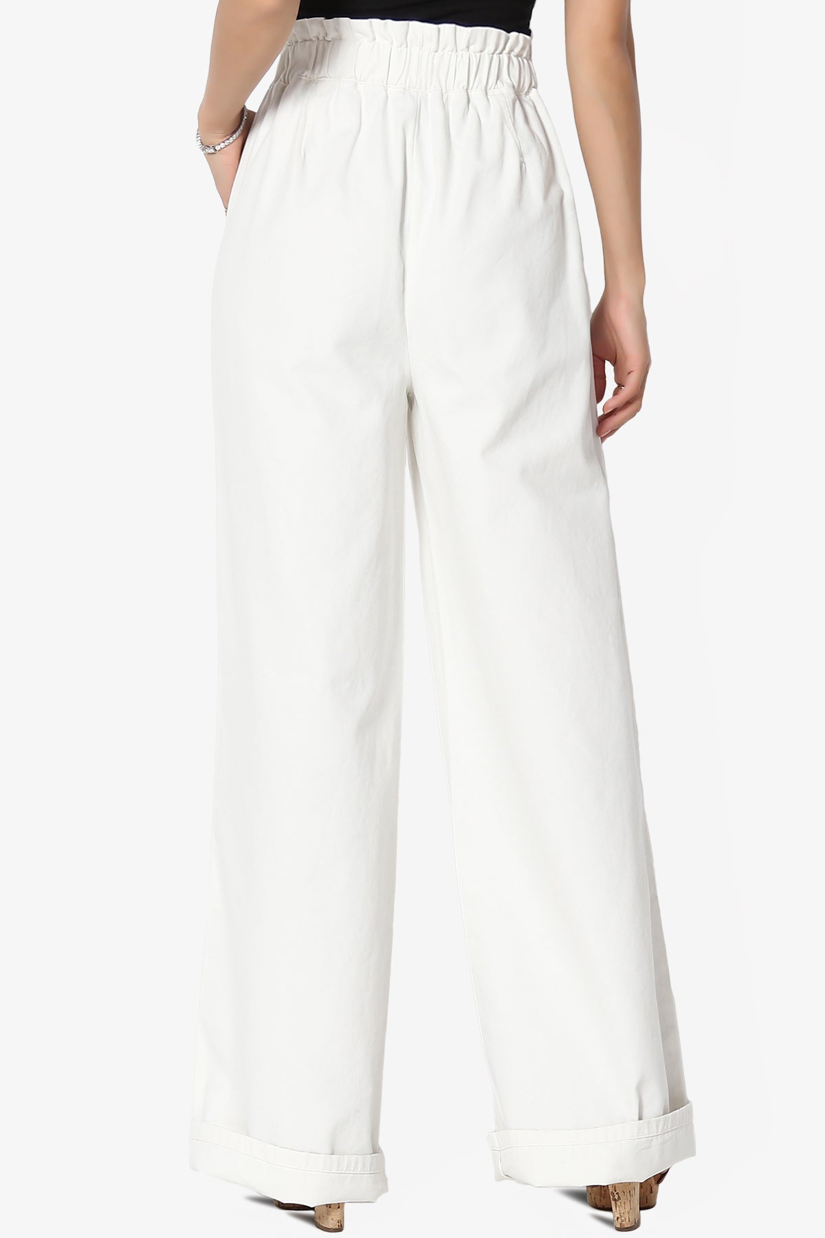 Fateful Washed Twill High Waist Wide Leg Pants