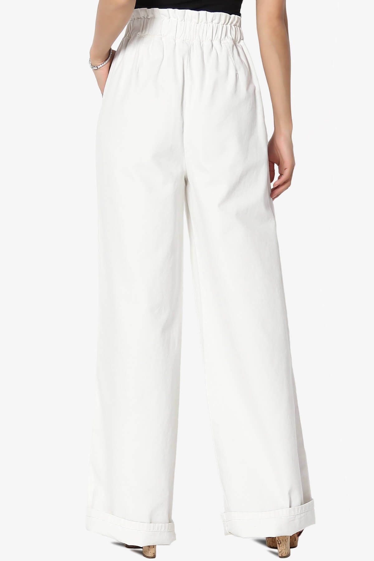 Fateful Twill High Waist Wide Leg Pants IVORY_2