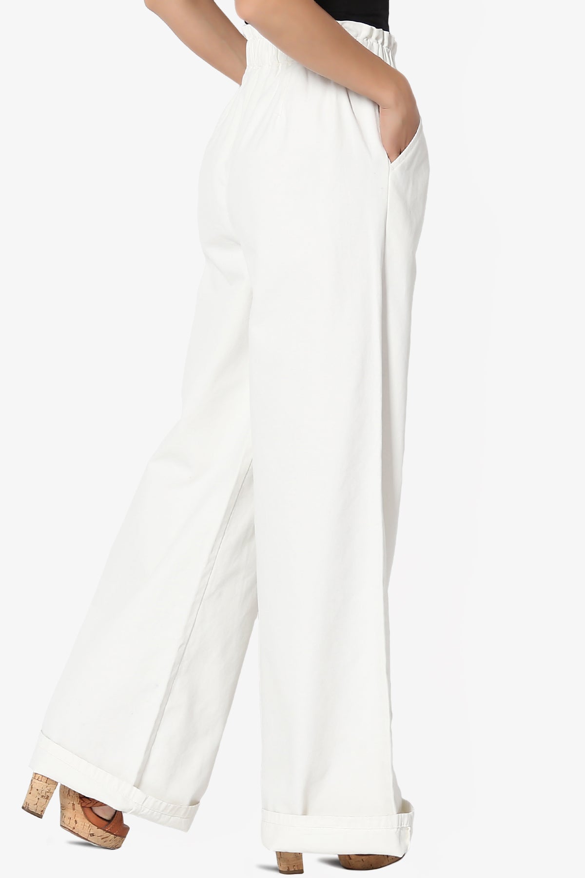 Fateful Washed Twill High Waist Wide Leg Pants