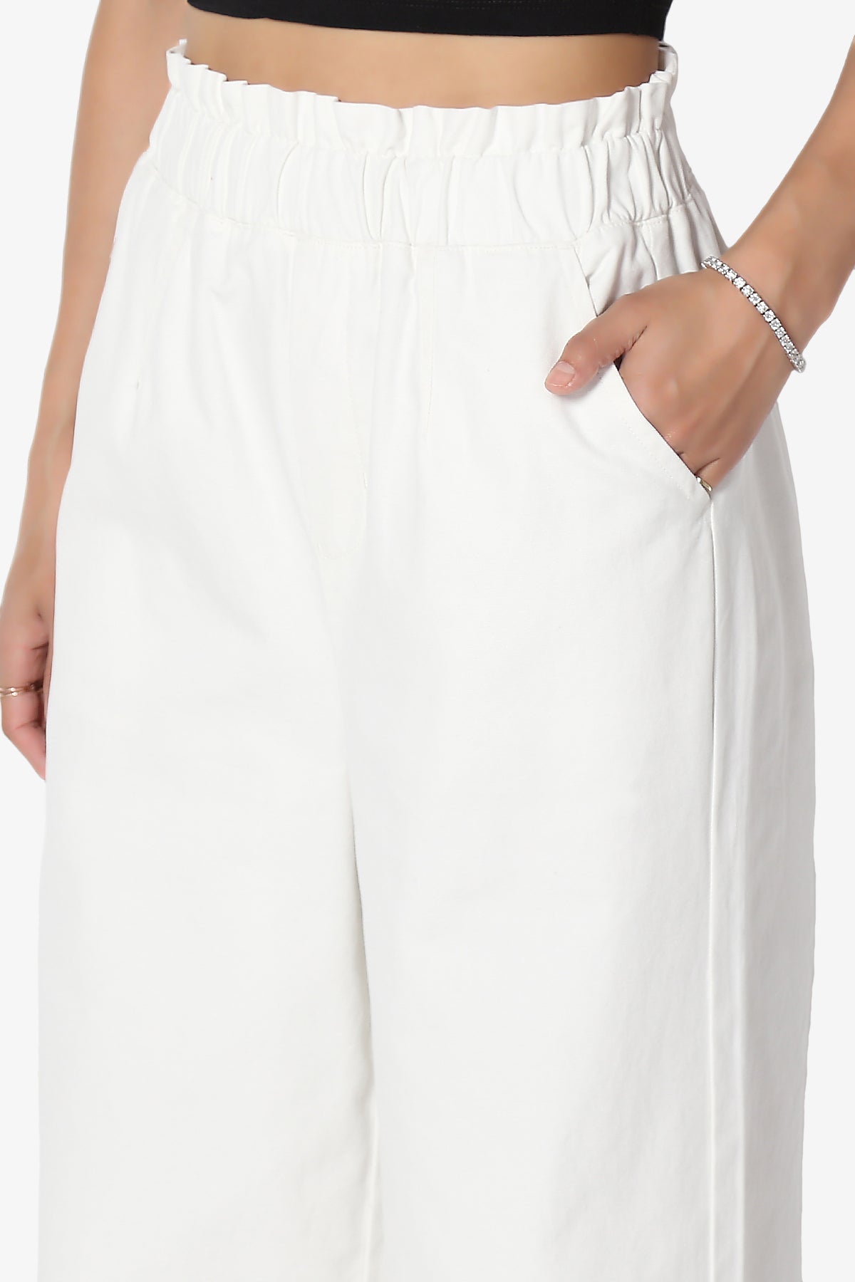 Fateful Washed Twill High Waist Wide Leg Pants