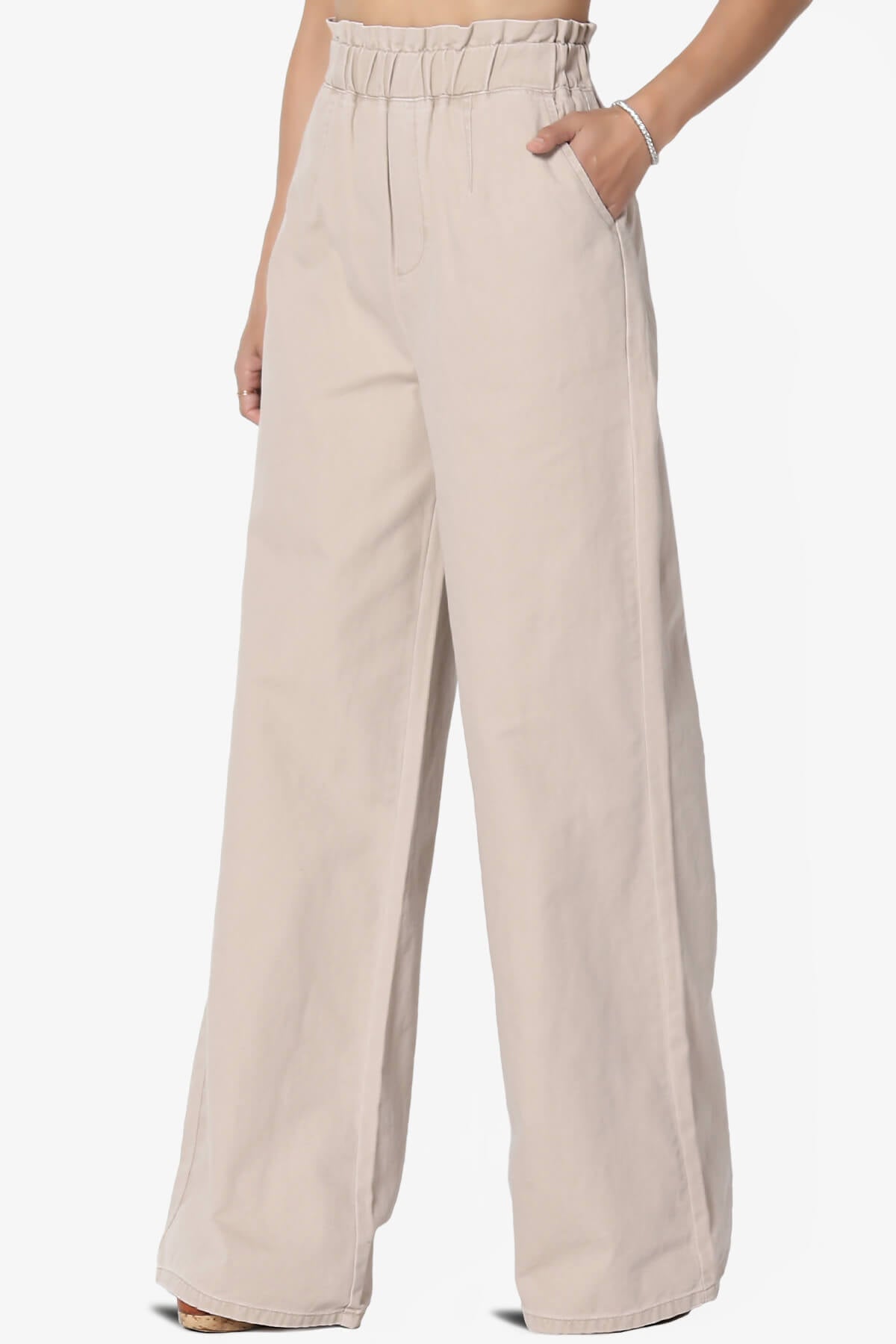 Fateful Twill High Waist Wide Leg Pants LIGHT MOCHA_3