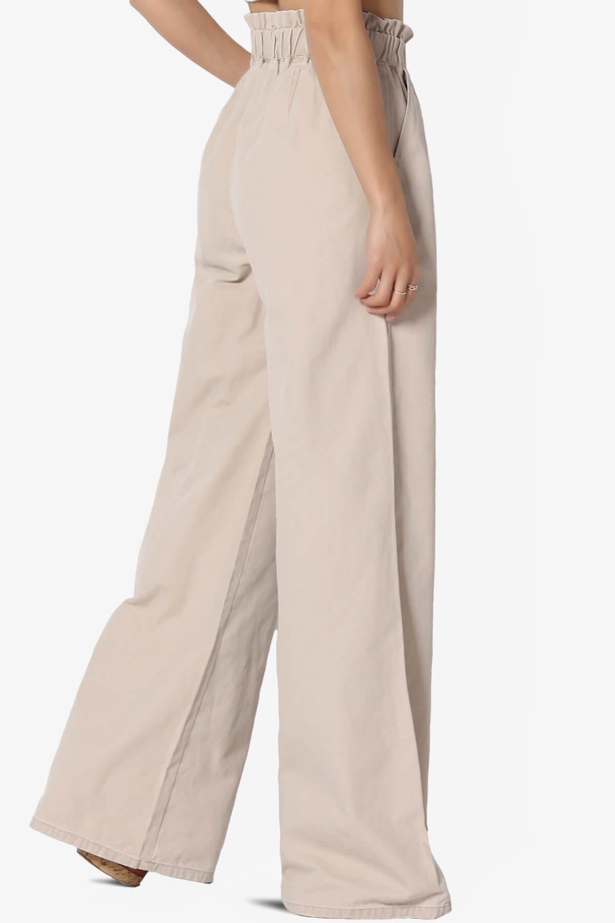 Fateful Twill High Waist Wide Leg Pants LIGHT MOCHA_4