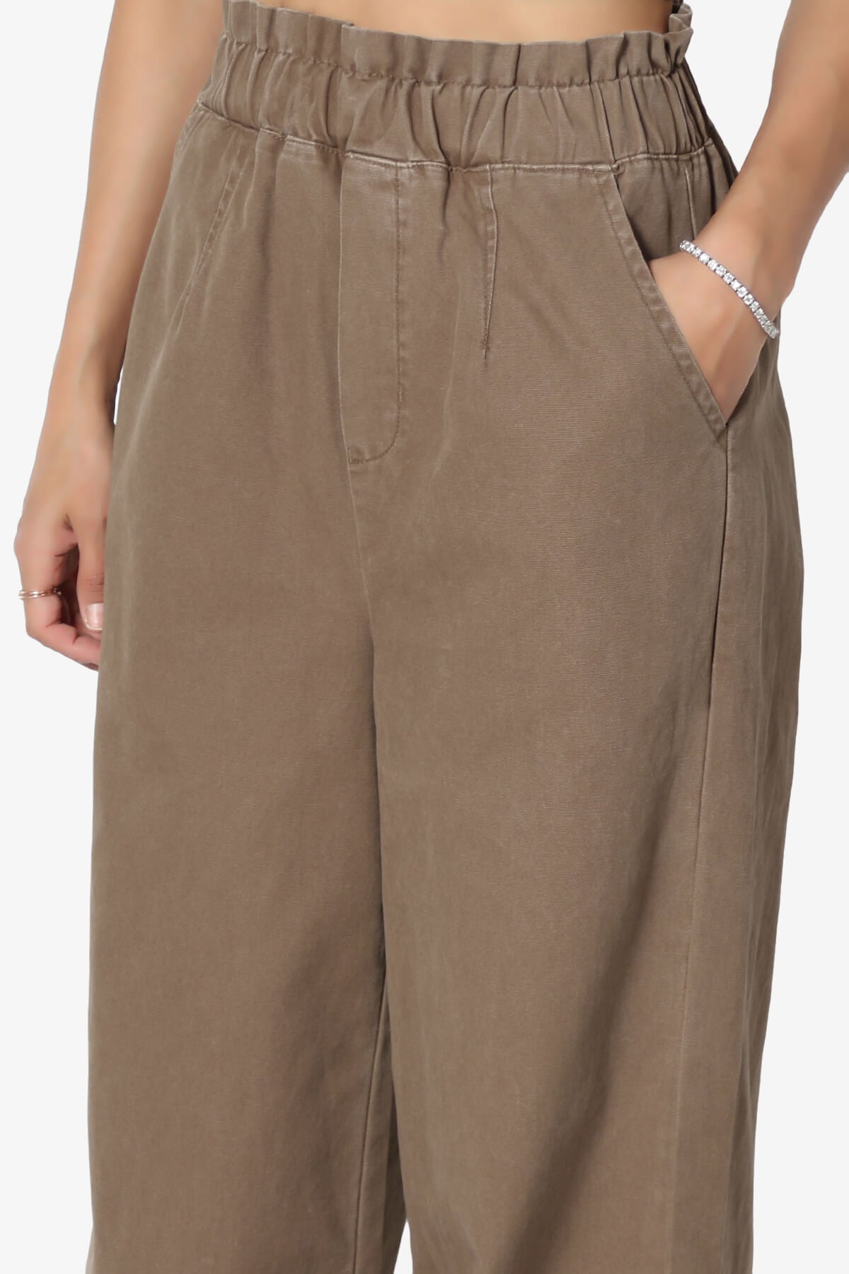 Fateful Twill High Waist Wide Leg Pants MOCHA_5