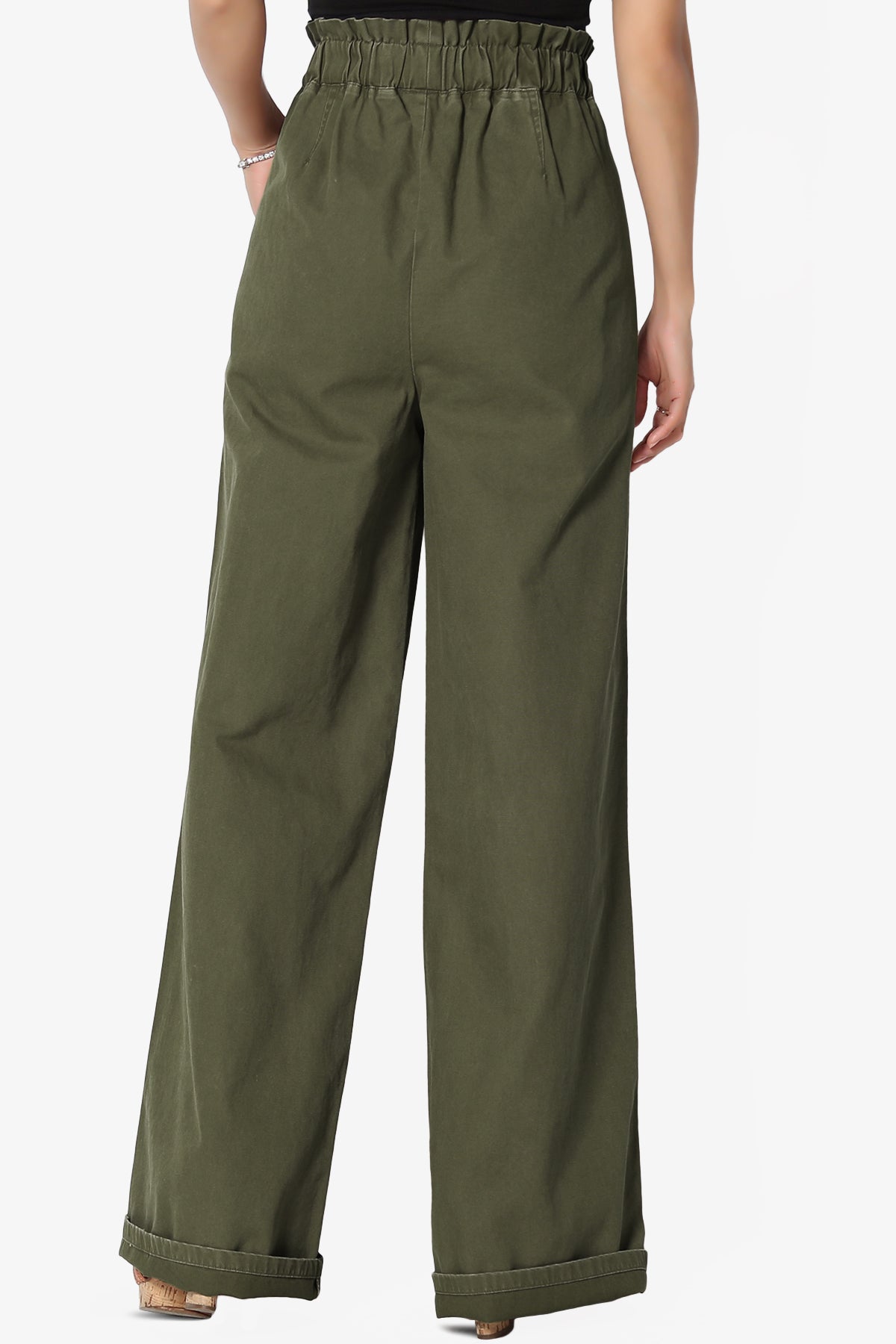 Fateful Washed Twill High Waist Wide Leg Pants