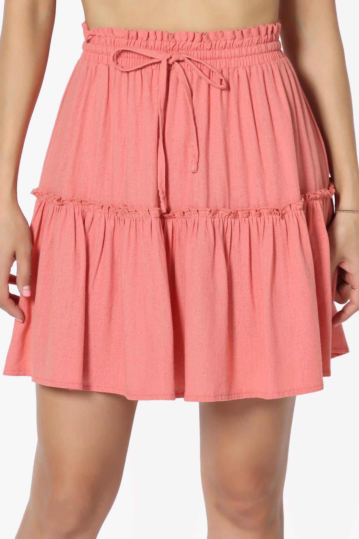 Udele Ruffled Linen-Blend Mini Skirt