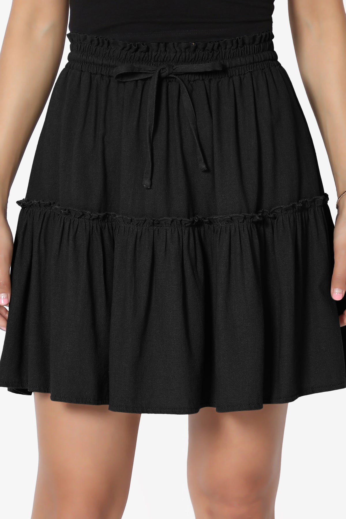 Udele Ruffled Linen-Blend Mini Skirt