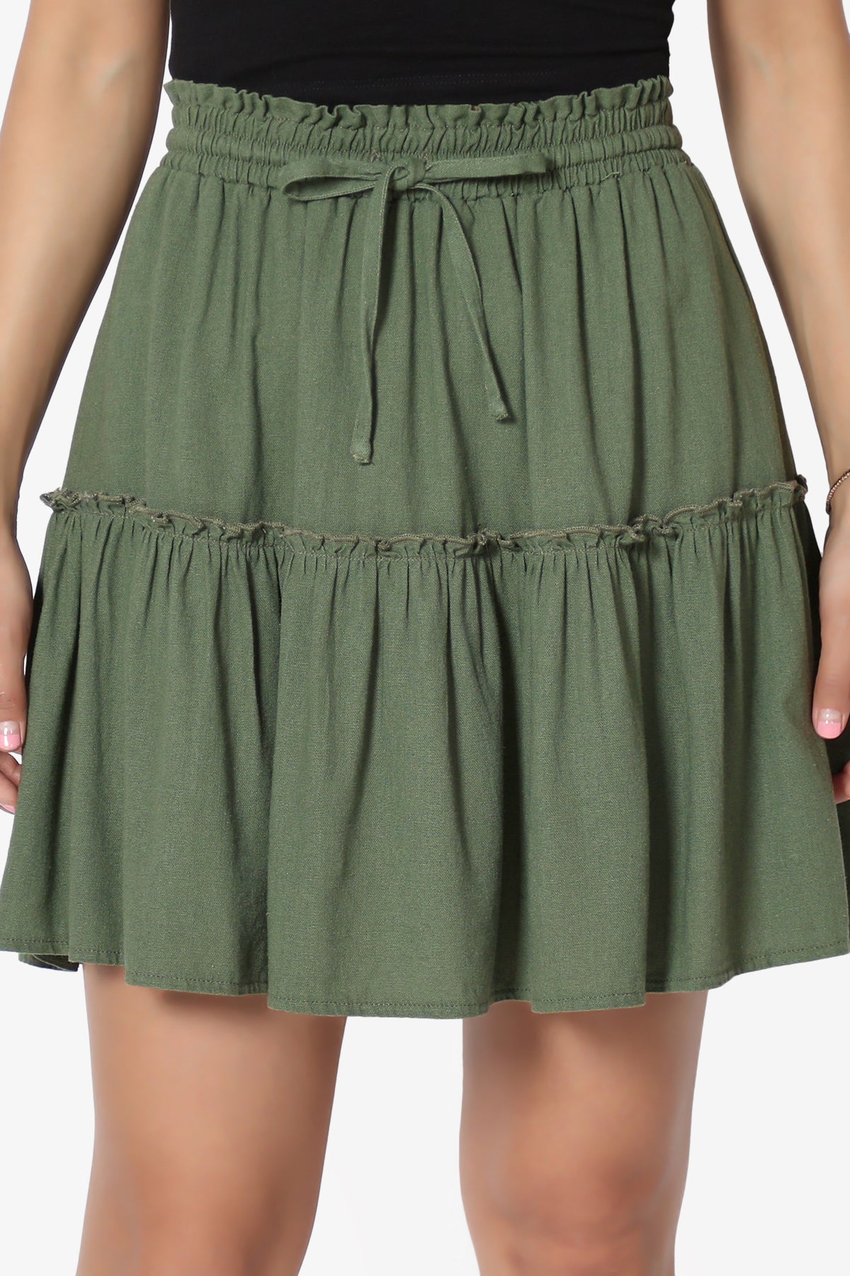 Udele Ruffled Linen-Blend Mini Skirt