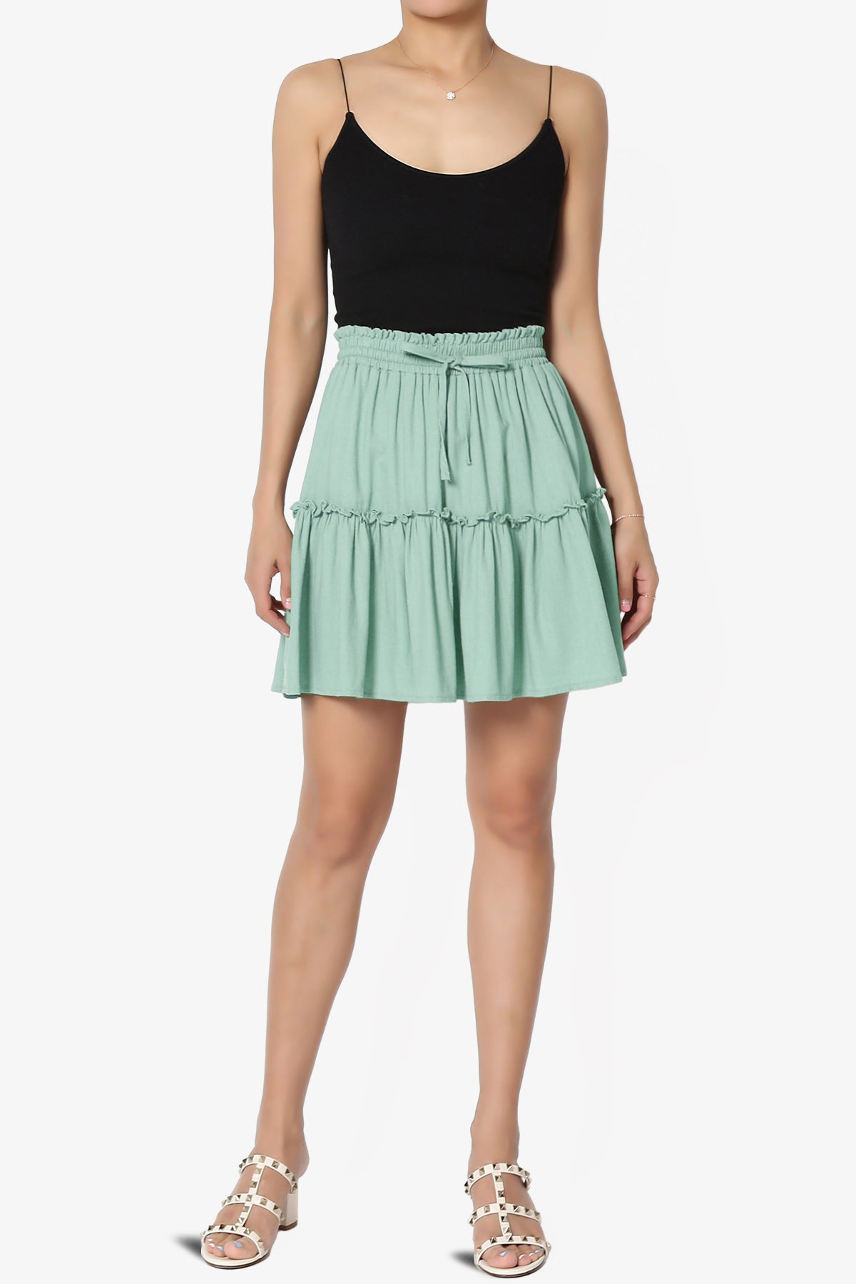 Udele Ruffled Linen-Blend Mini Skirt