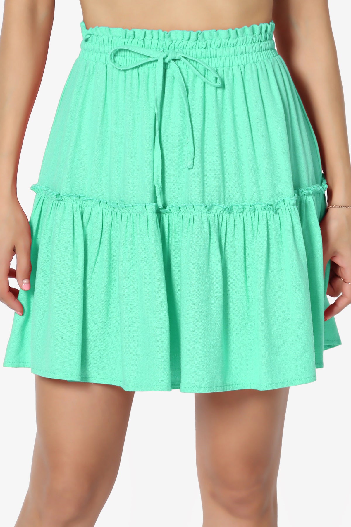 Udele Ruffled Linen-Blend Mini Skirt