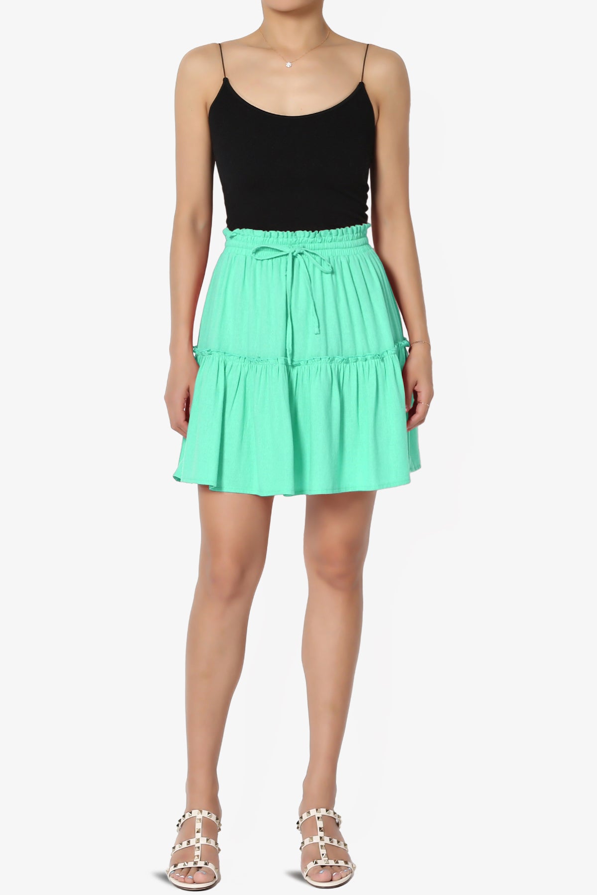 Udele Ruffled Linen-Blend Mini Skirt