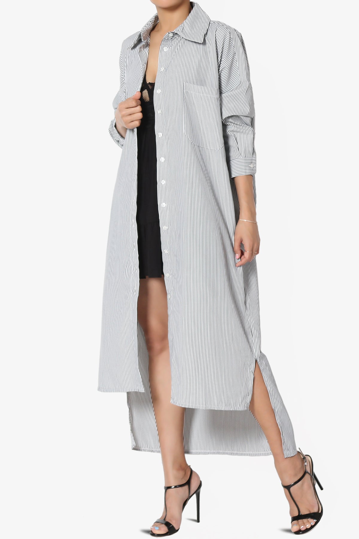 Barona Striped Maxi Dress Shirt PLUS