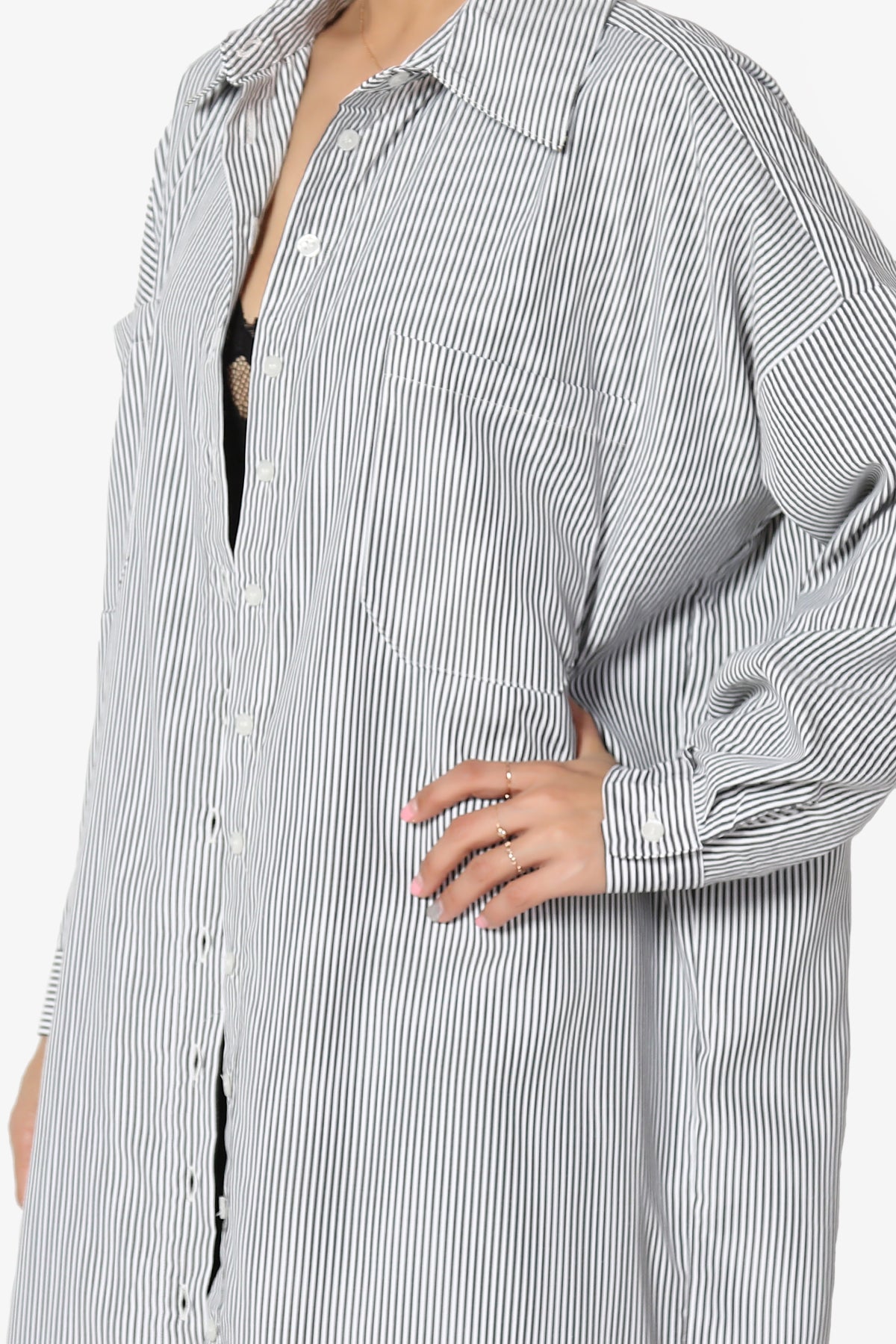 Barona Striped Maxi Dress Shirt PLUS